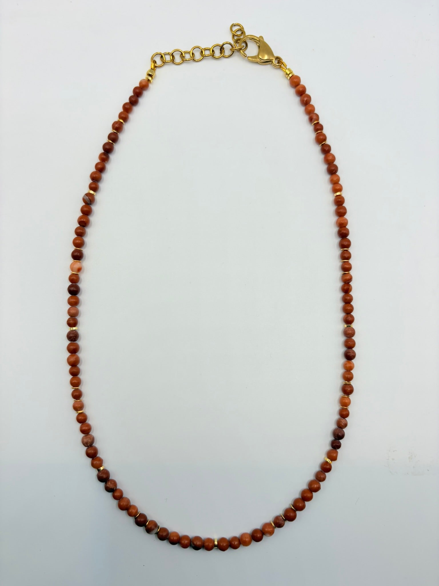Burnt Orange Agate Dainty Necklace