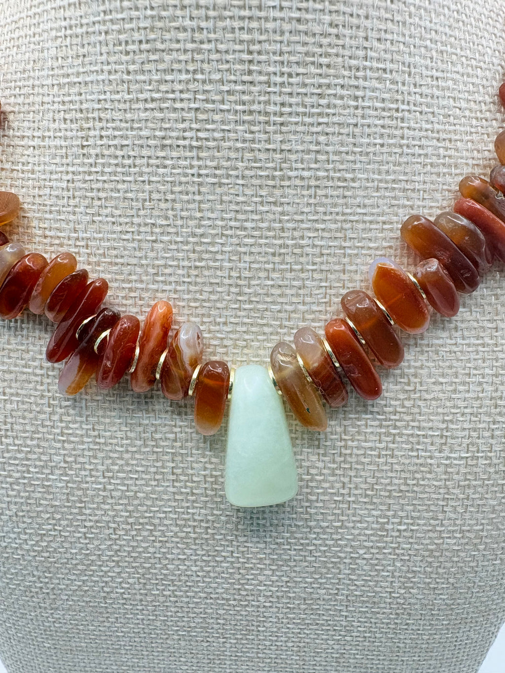 Carnelian Chip Necklace made with Vintage Beads