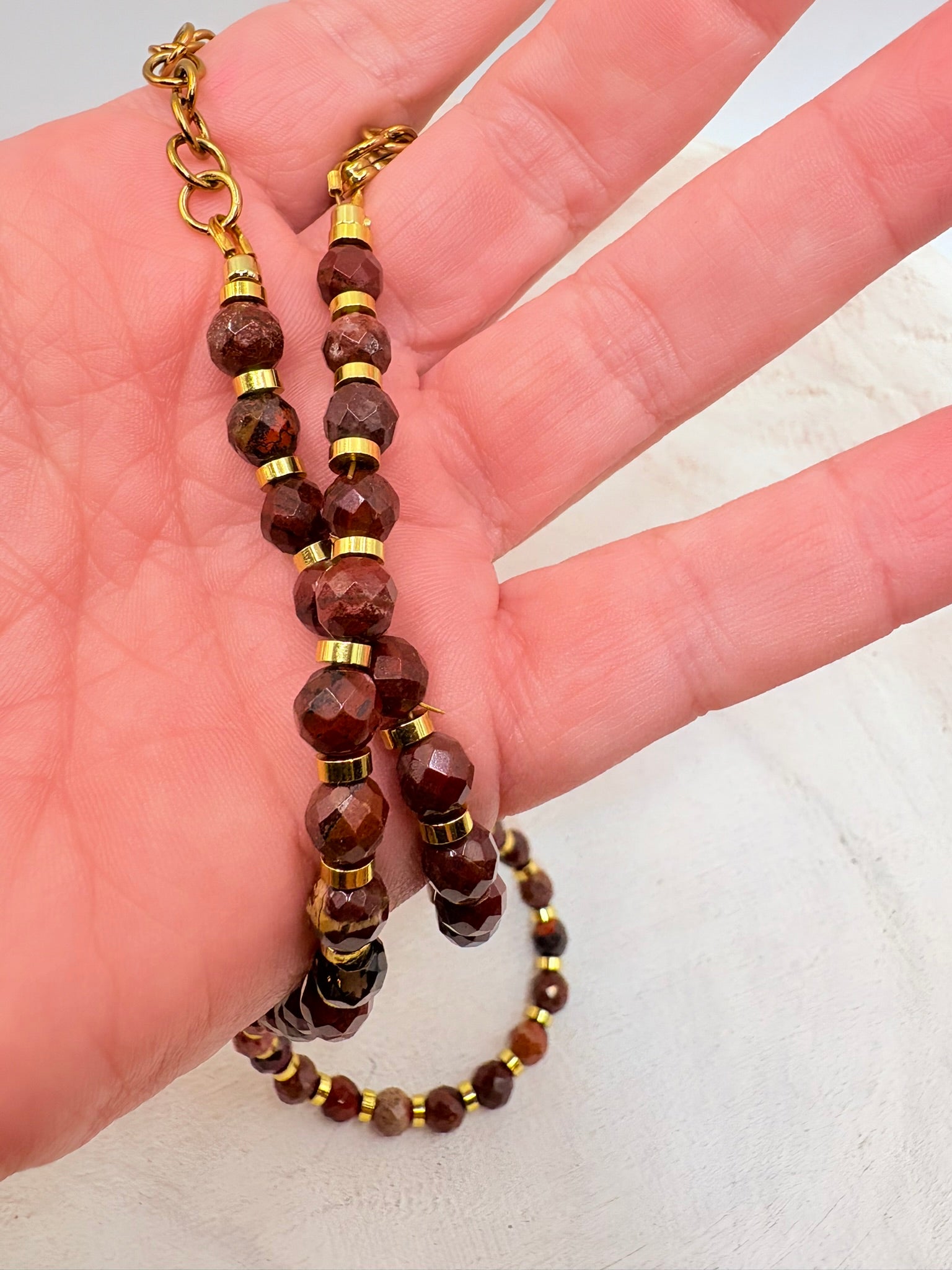 Red Agate Dainty Necklace