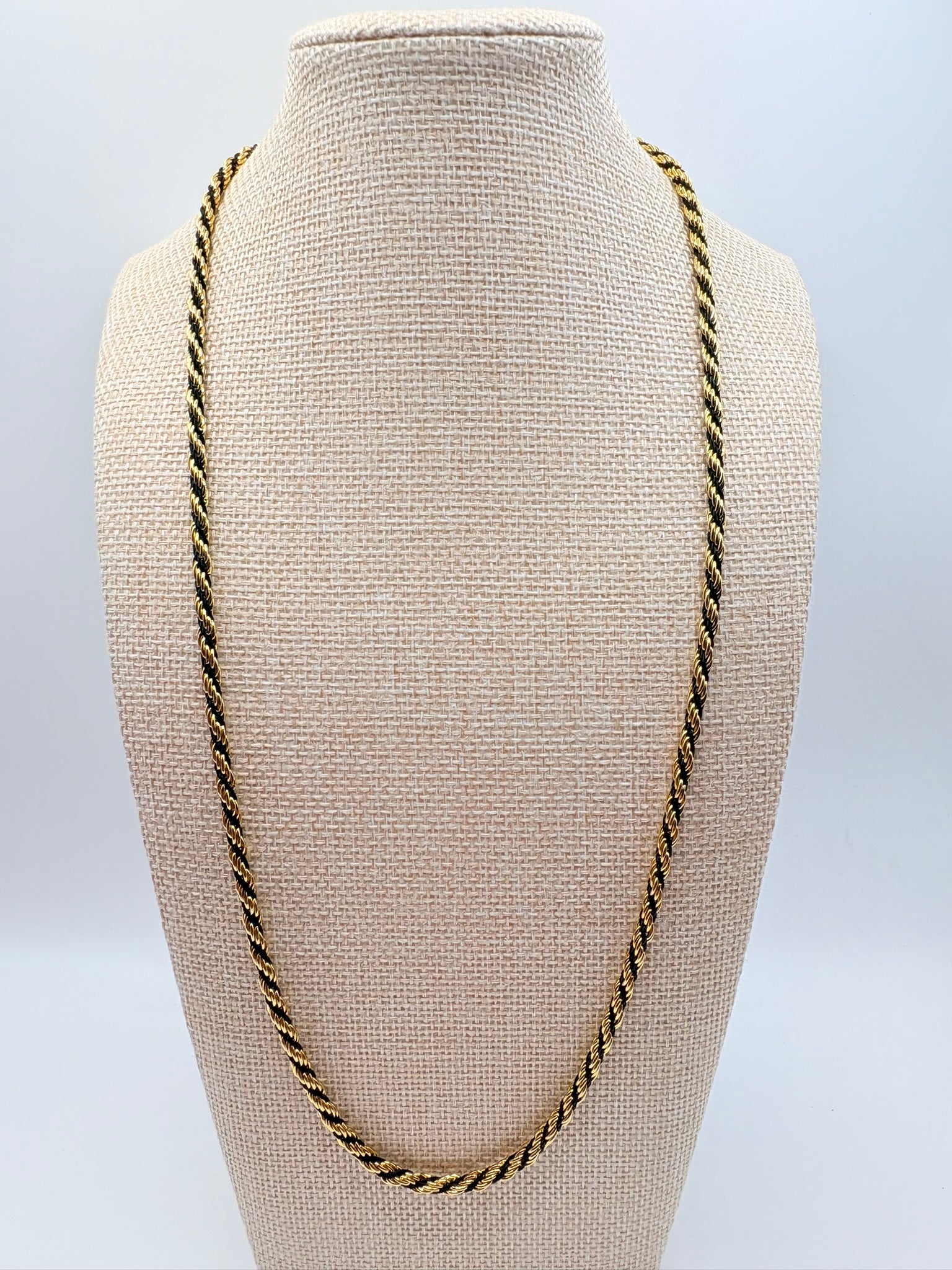 Vintage Enamel Accent Rope Chain- 24.5 inches