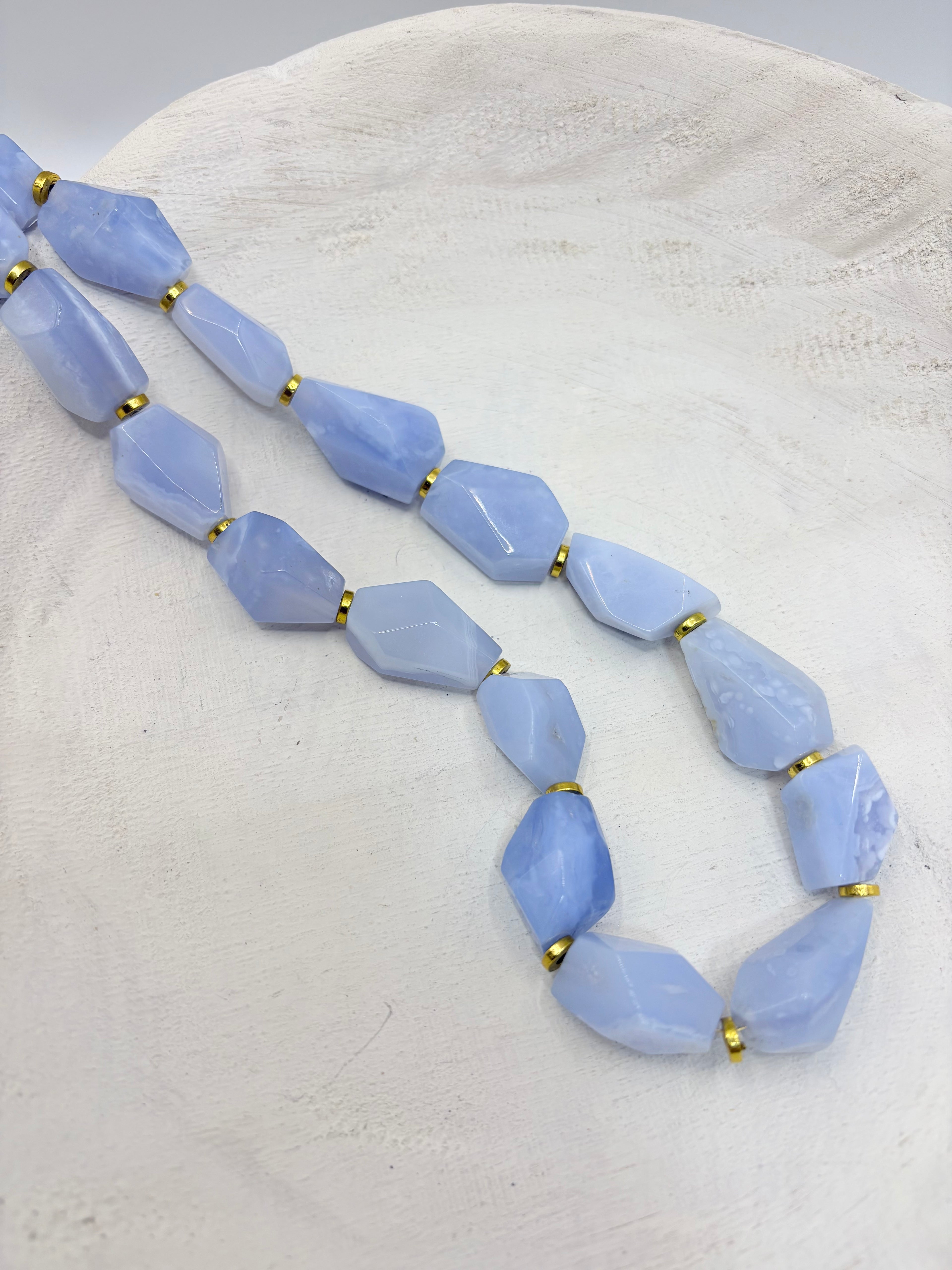 Blue Lace Agate Nugget Necklace