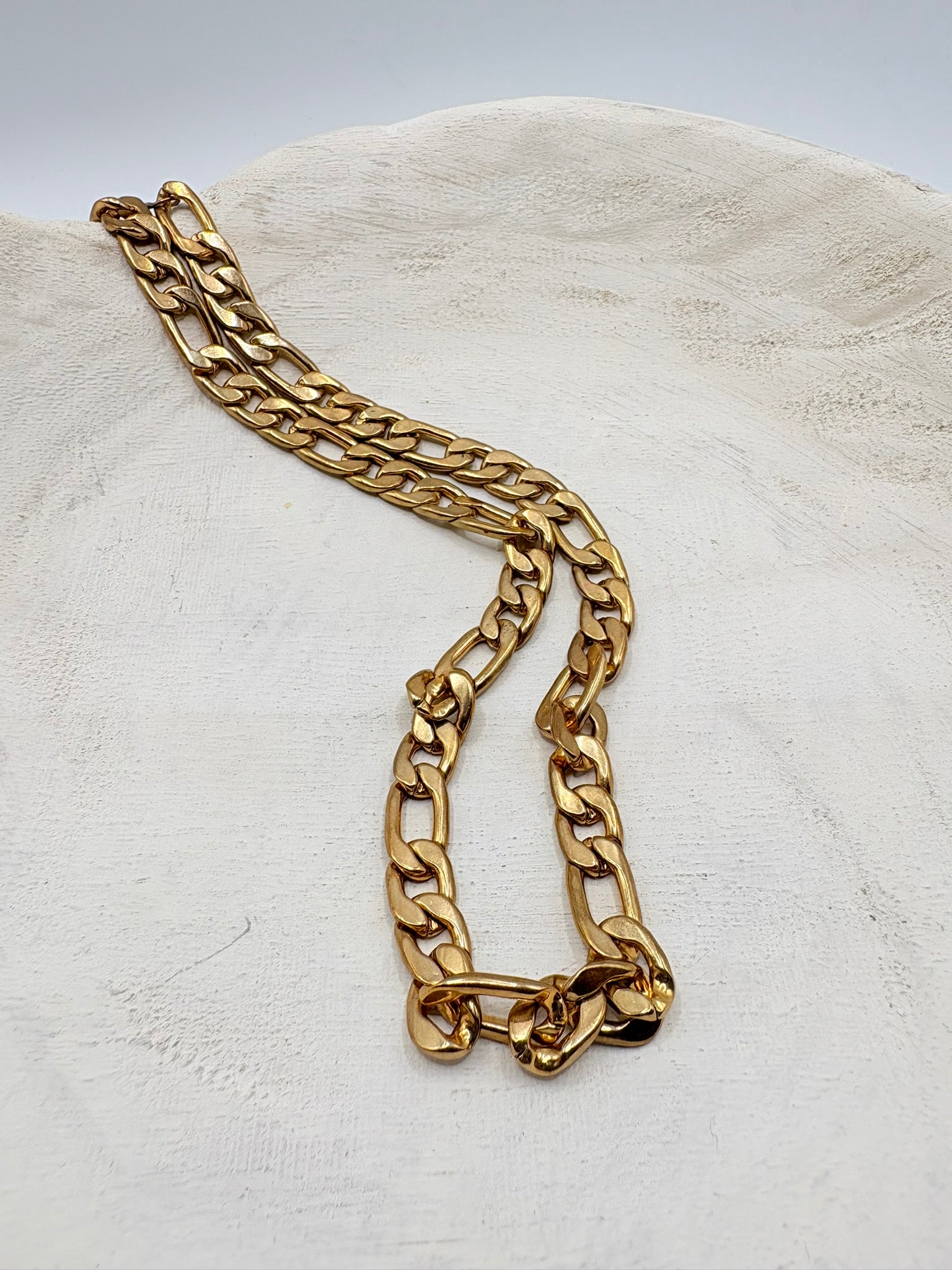 Vintage Chunky Bold Figaro Chain 19 inches