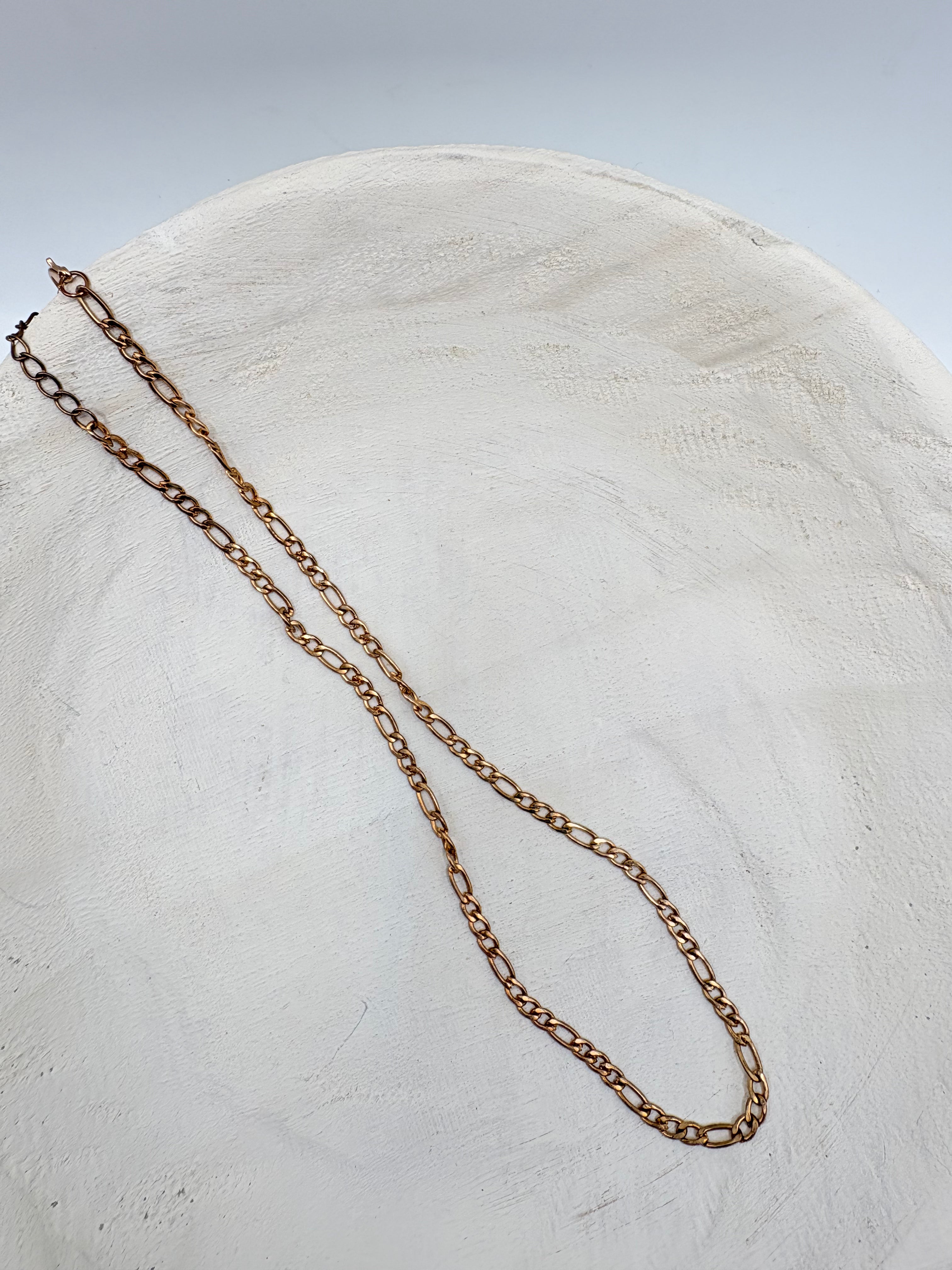 Vintage Delicate Figaro Chain 18 inches