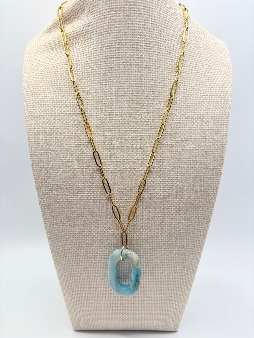 Statement Caribbean Calcite Pendant Necklace