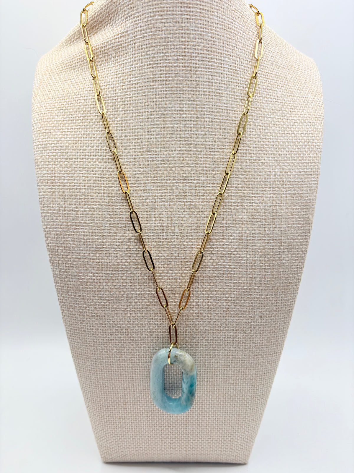 Statement Caribbean Calcite Pendant Necklace