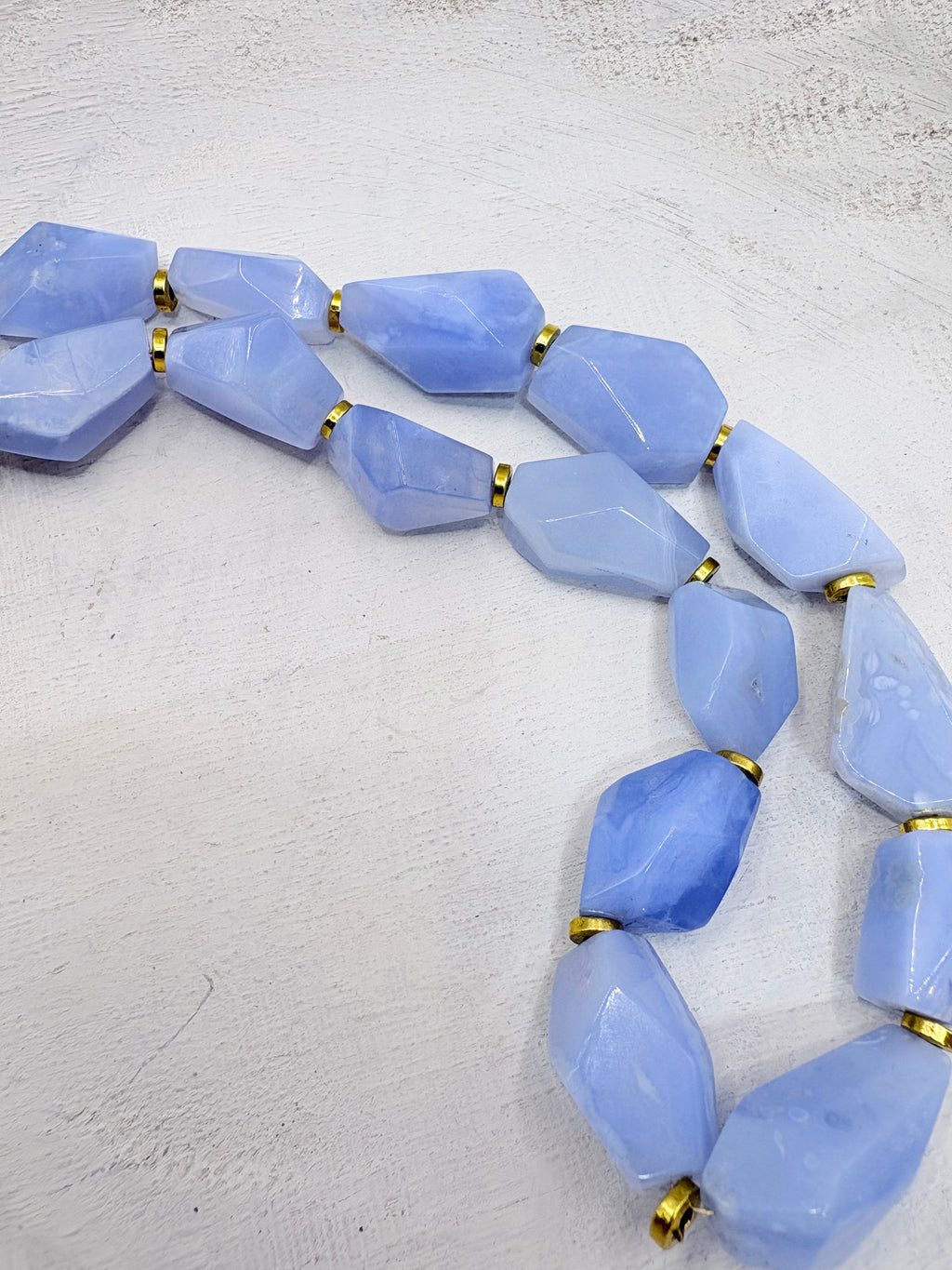 Blue Lace Agate Nugget Necklace