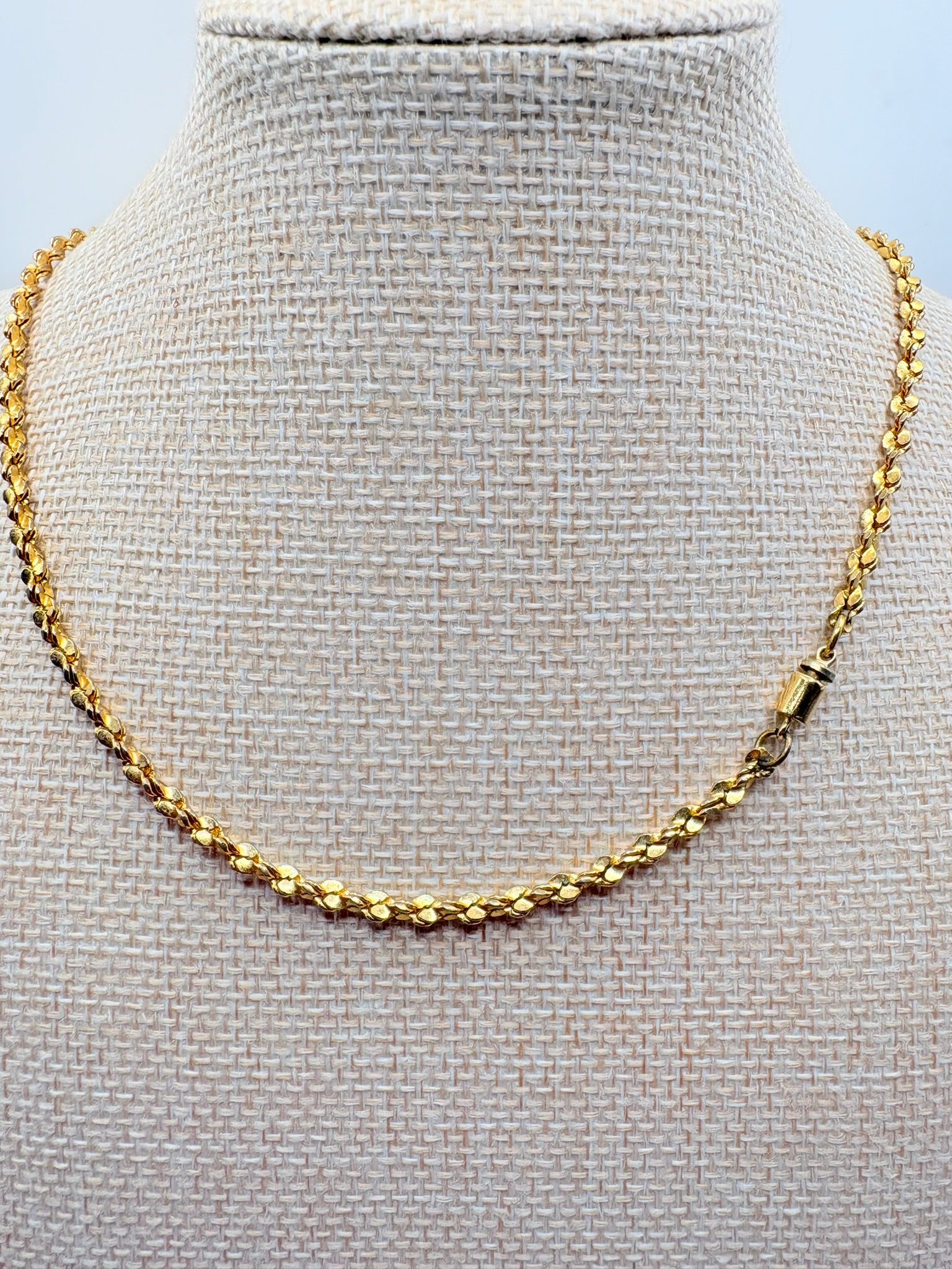 Vintage Faceted Crinkle Singapore Chain 25 inches