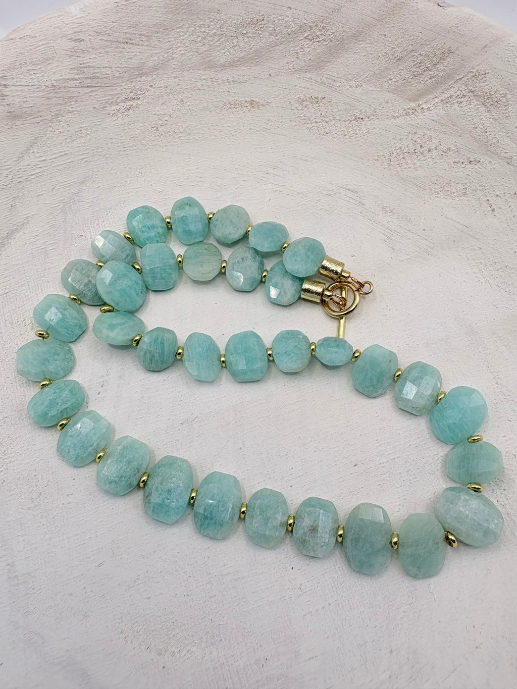 Amazonite Oval Beaded Necklace