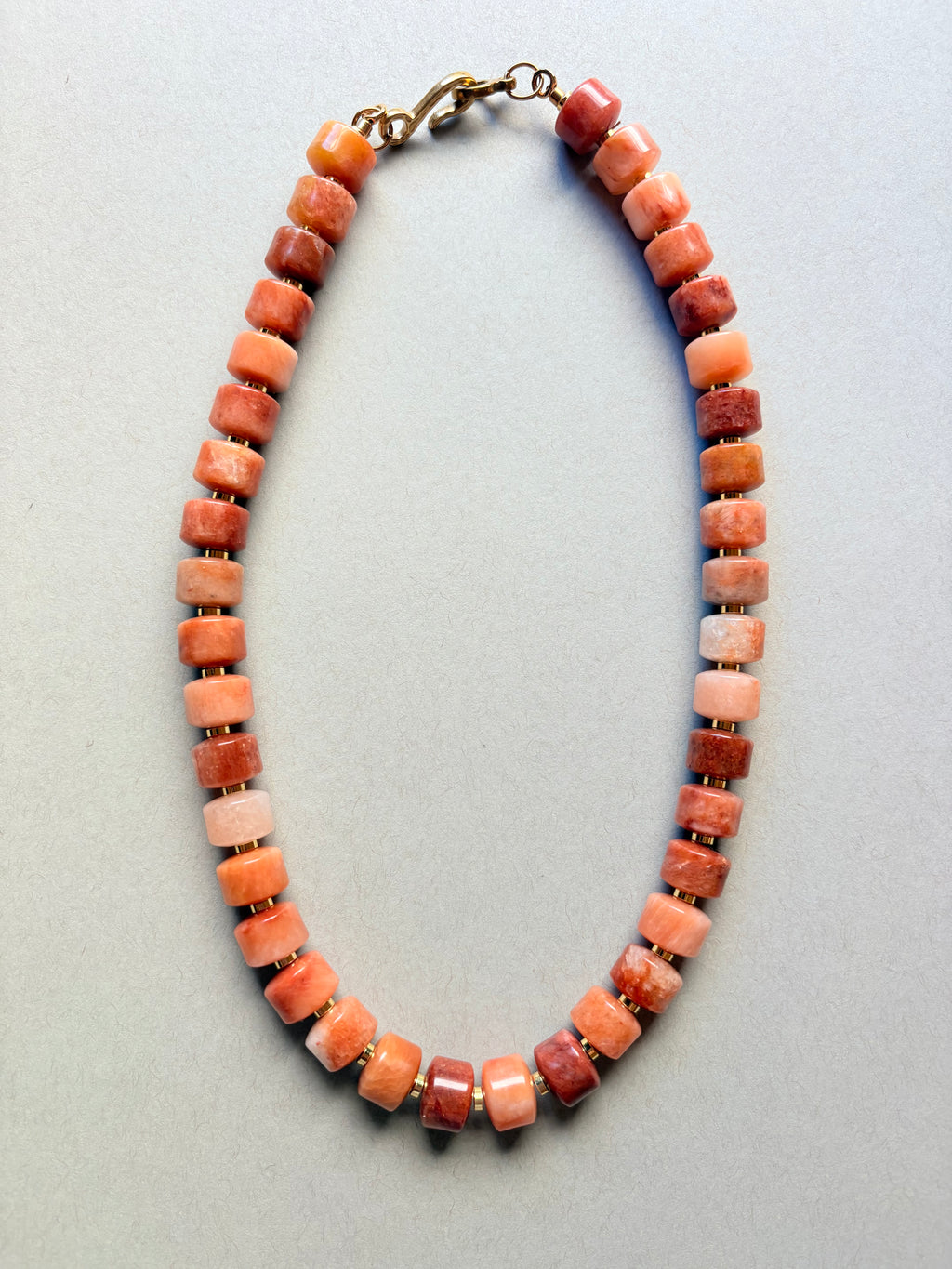 Rojo Agate Heishi Necklace