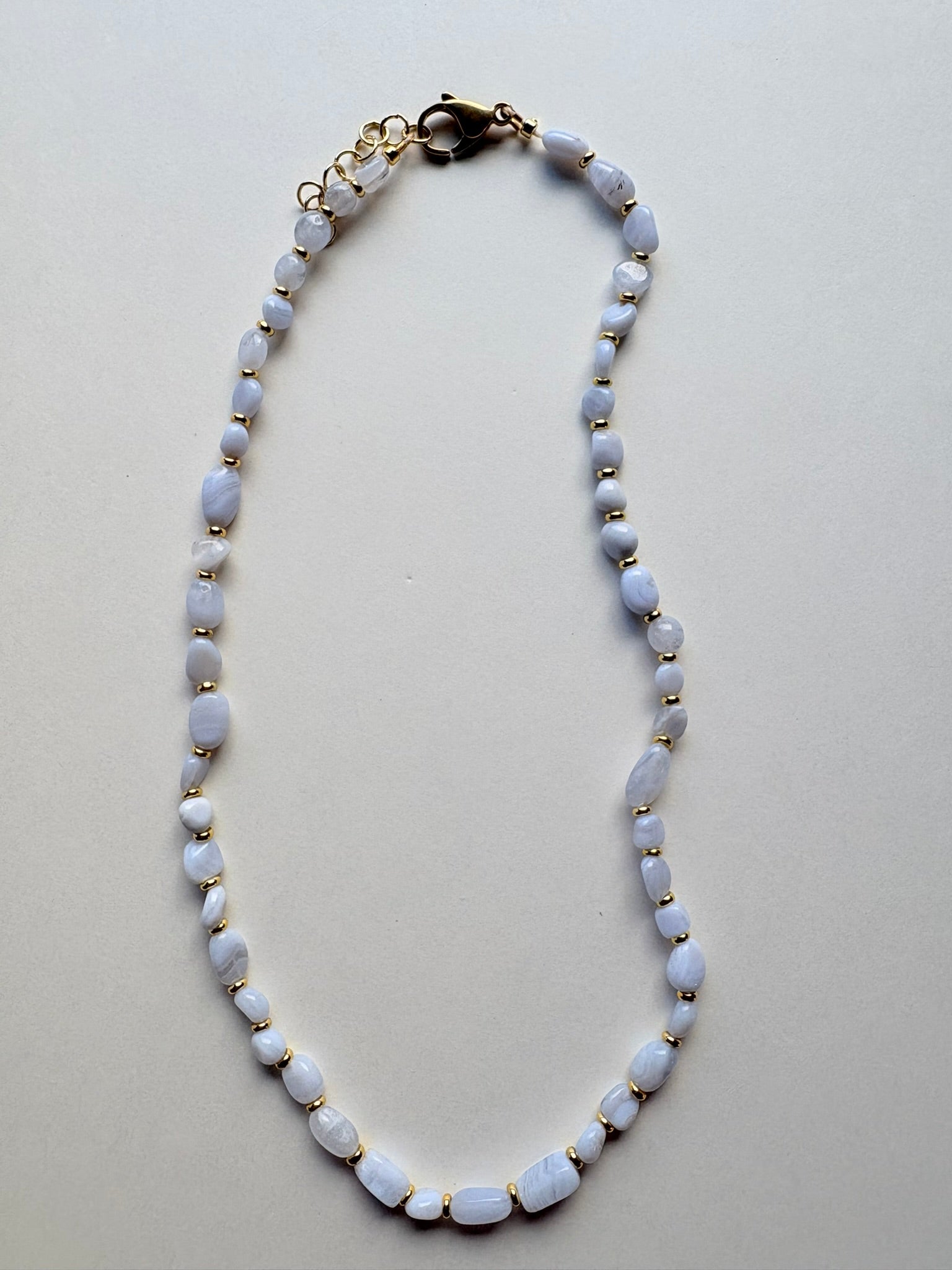 Blue Lace Agate Nugget Necklace
