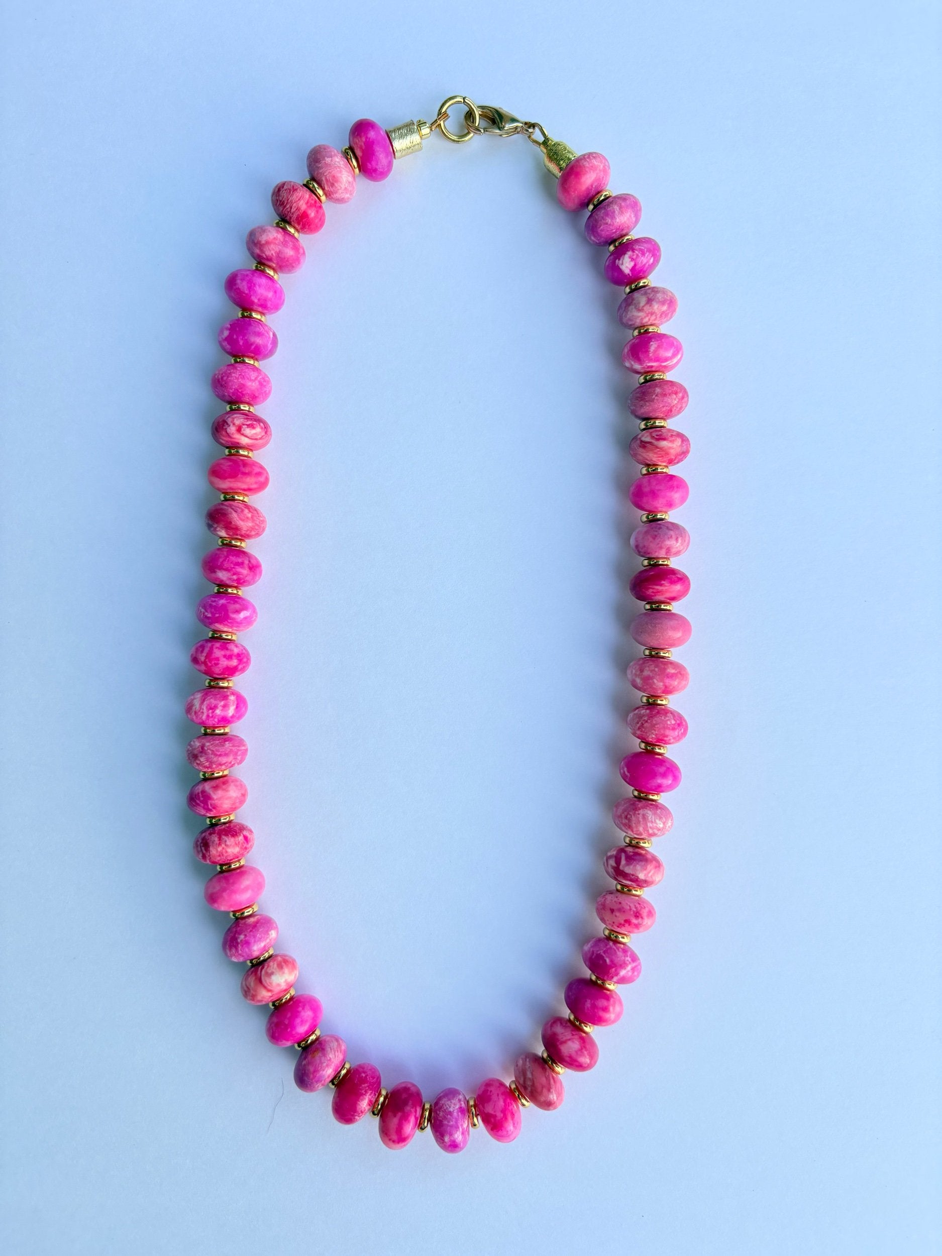 Opal Necklace- Bright Pink