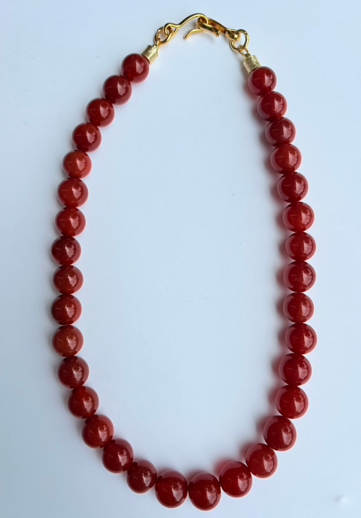 Carnelian Round Beaded Necklace 🤘🏽