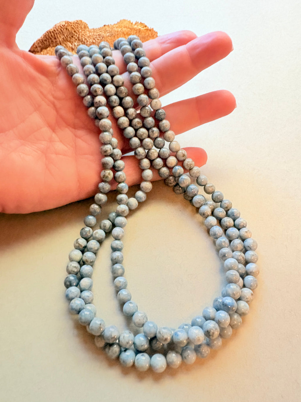 Light Blue Lapis Three Strand Necklace