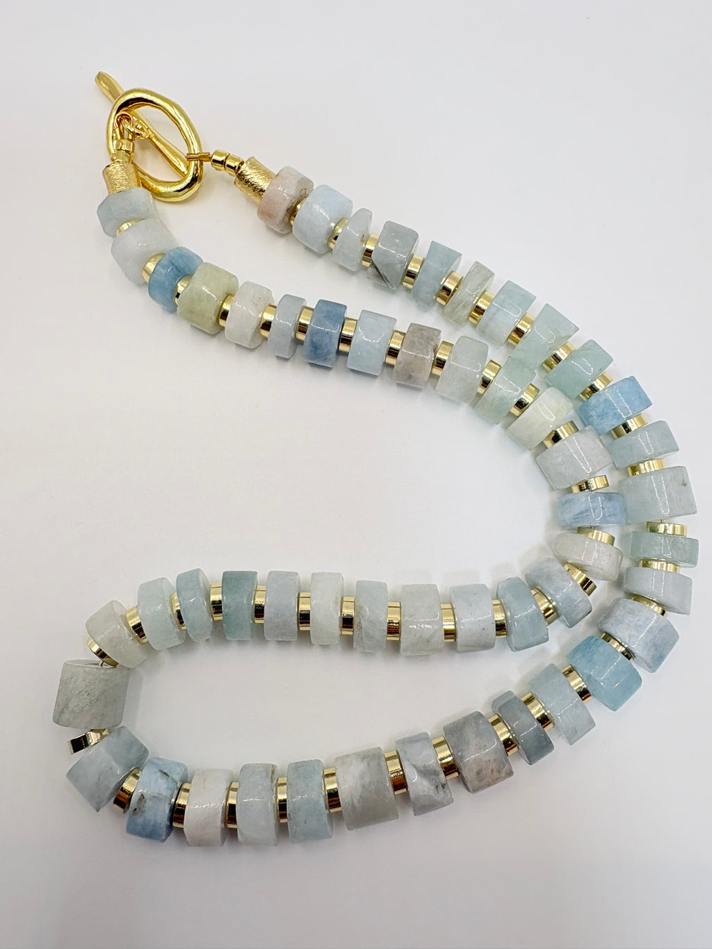 Aquamarine Wheel Necklace