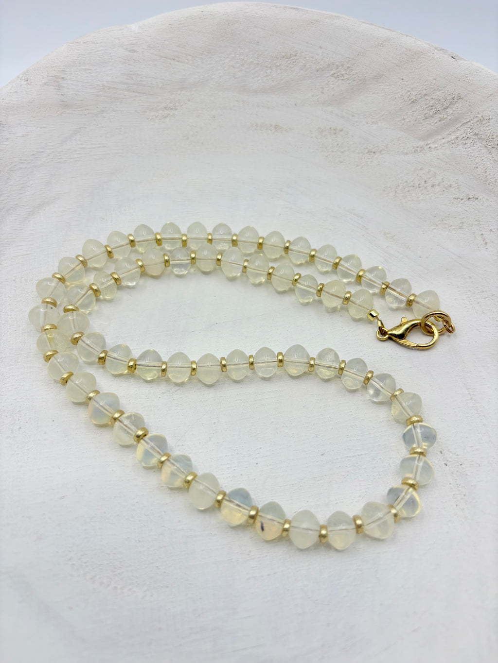 Pineapple Quartz Vintage Beaded Necklace