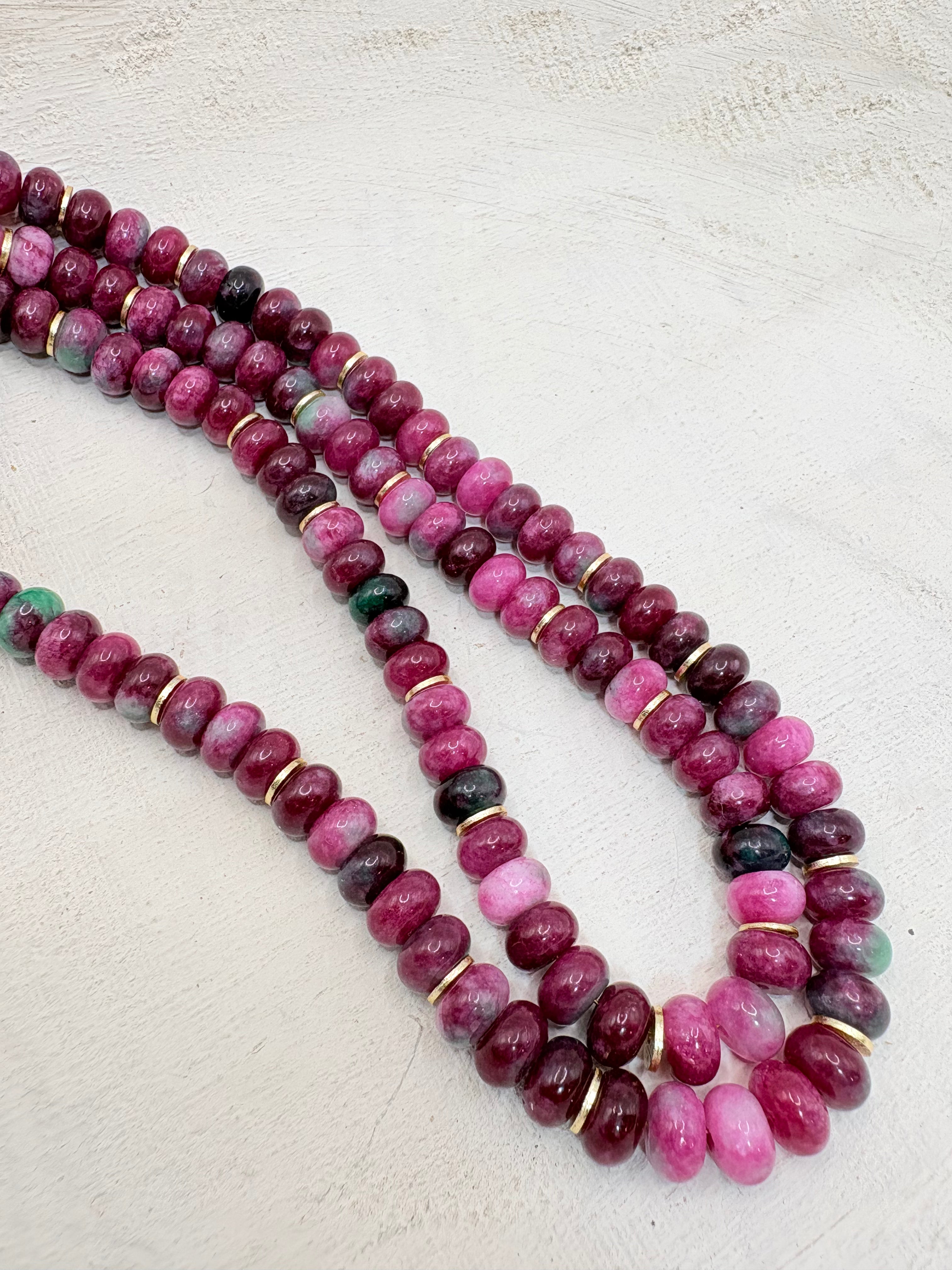 Ruby in Zoisite Rondelle Necklace