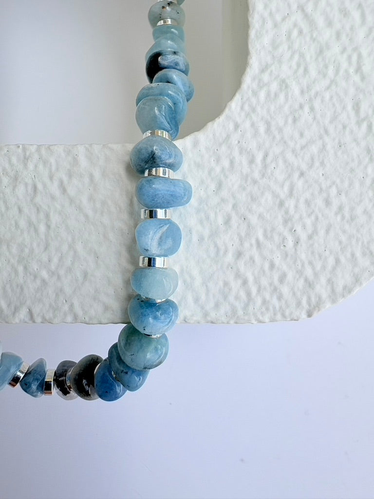 Aquamarine Mixed Metals Necklace