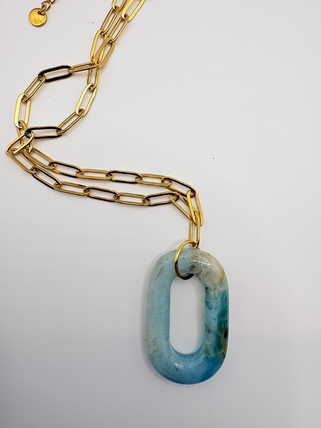 Statement Caribbean Calcite Pendant Necklace