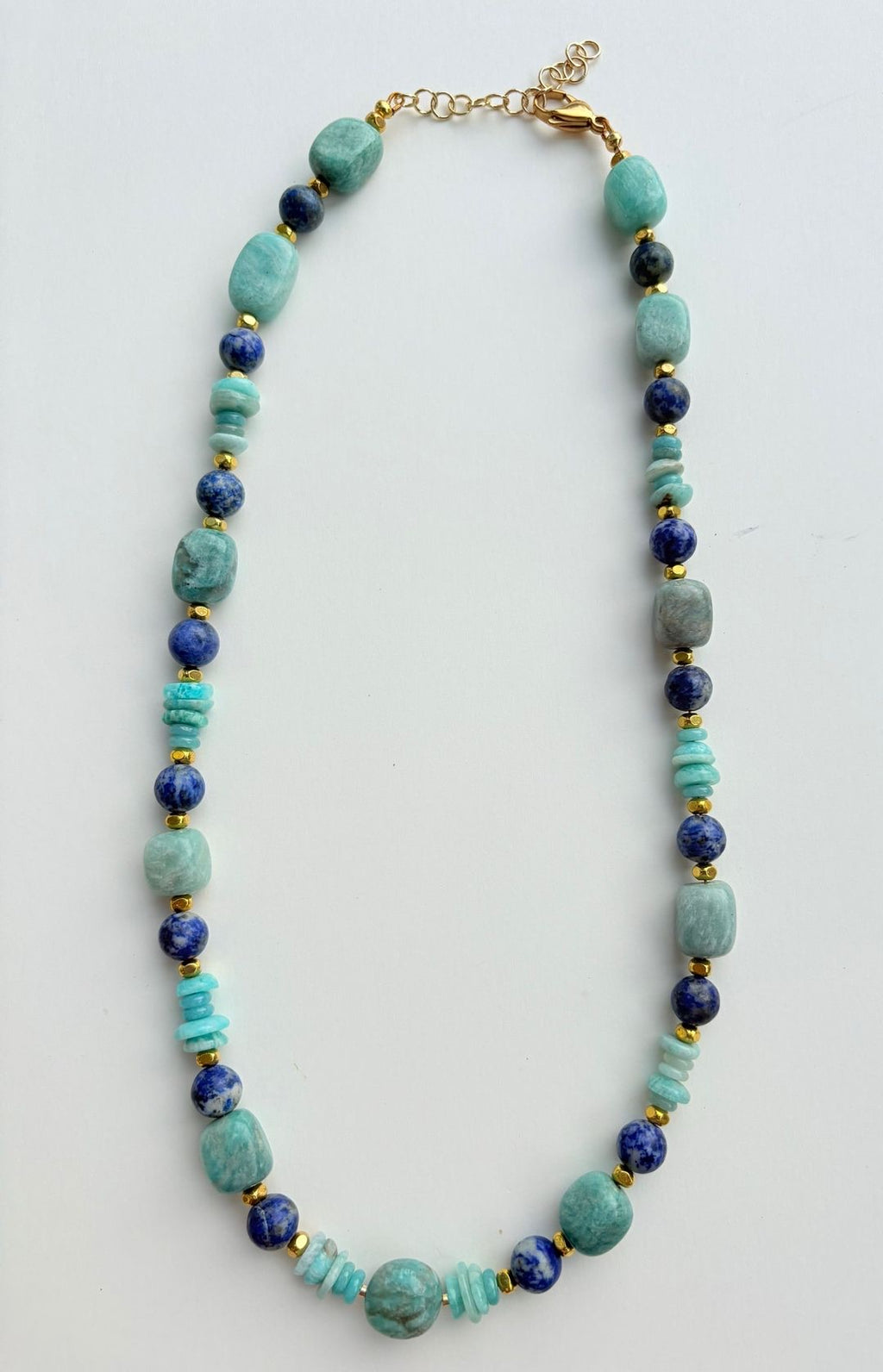 Natural Stone Amazonite, Sodalite Necklace