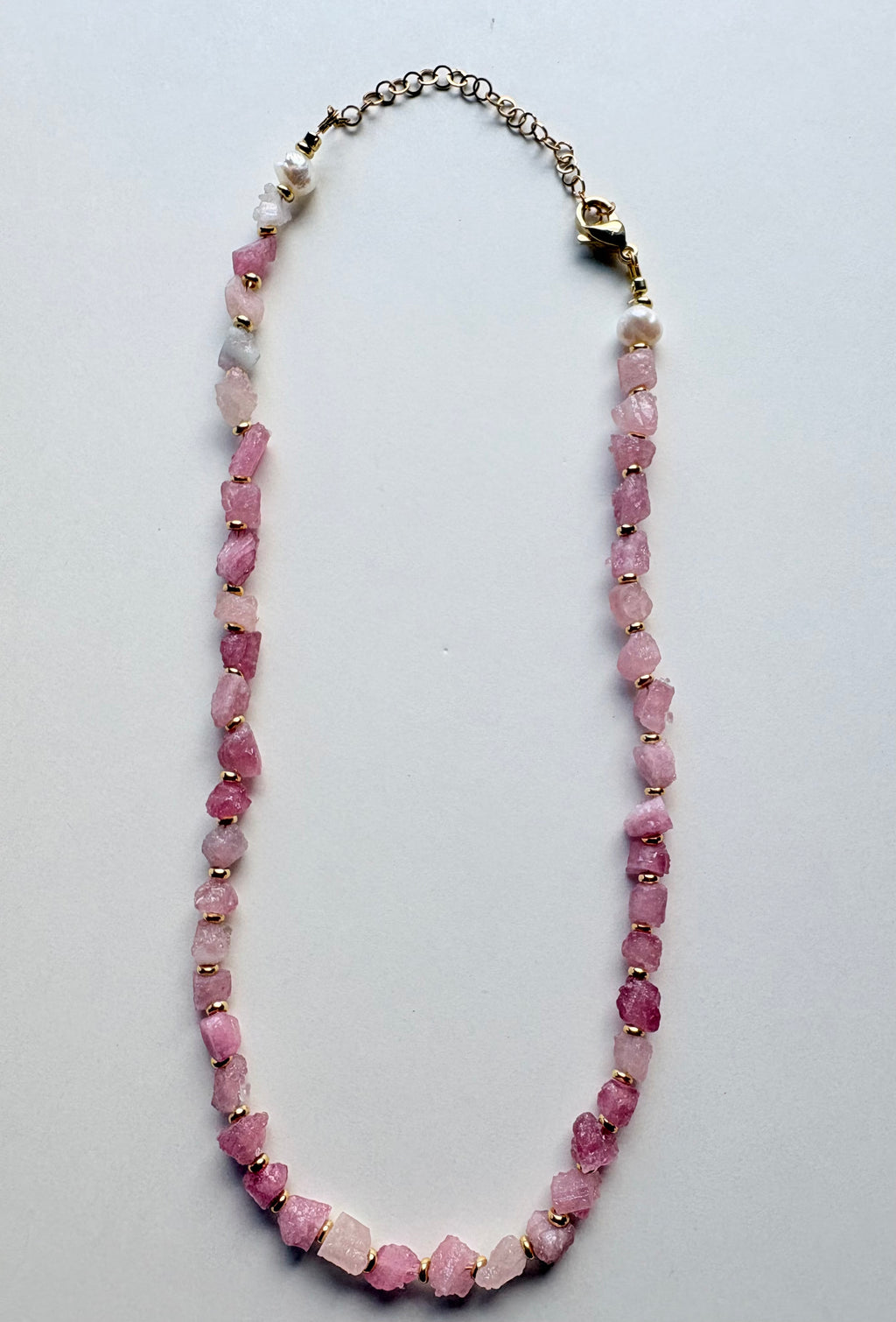 Pink Tourmaline Nugget Necklace