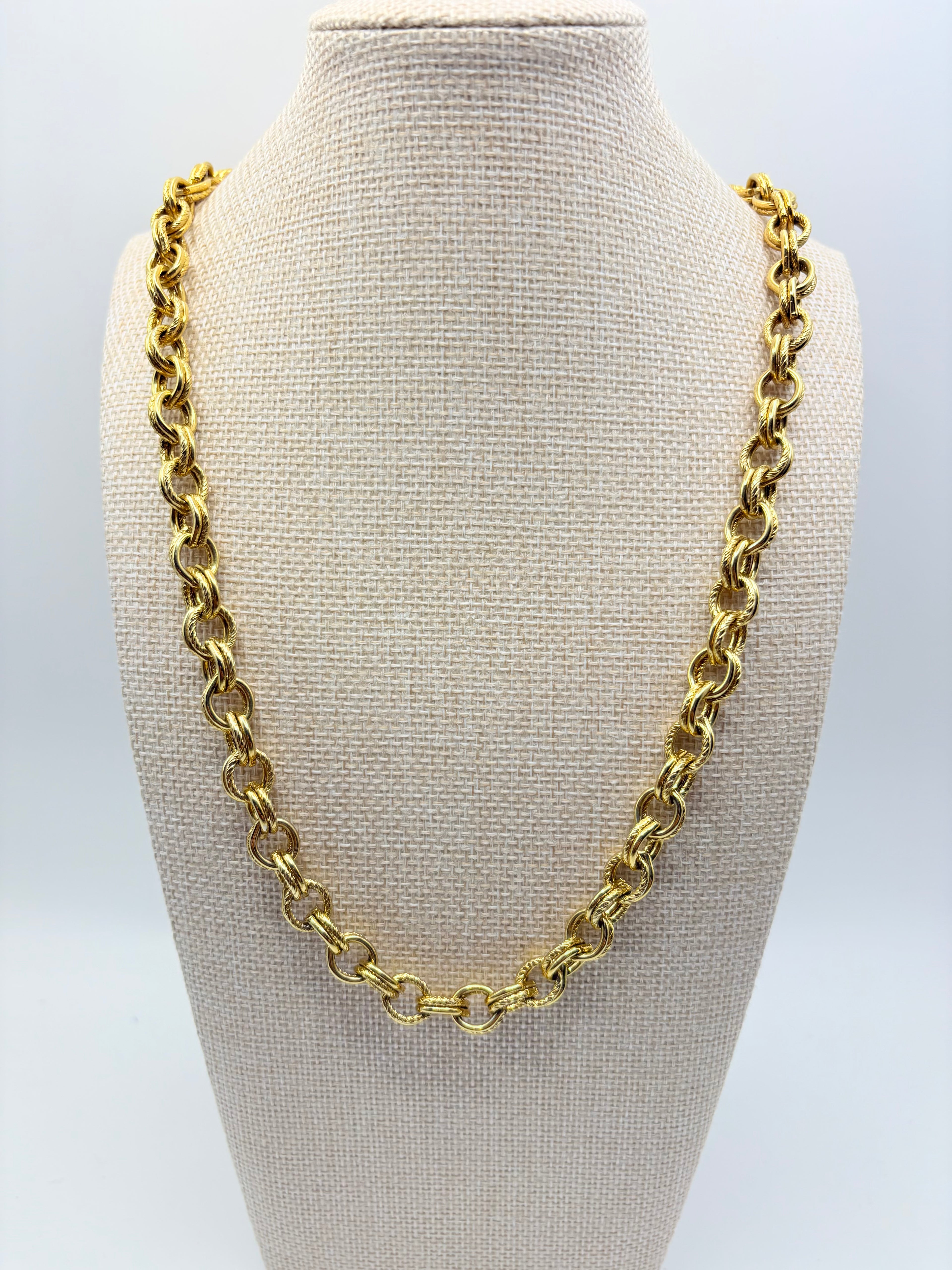 Authentic Vintage Heavy Textured Rolo Chain 30 inches
