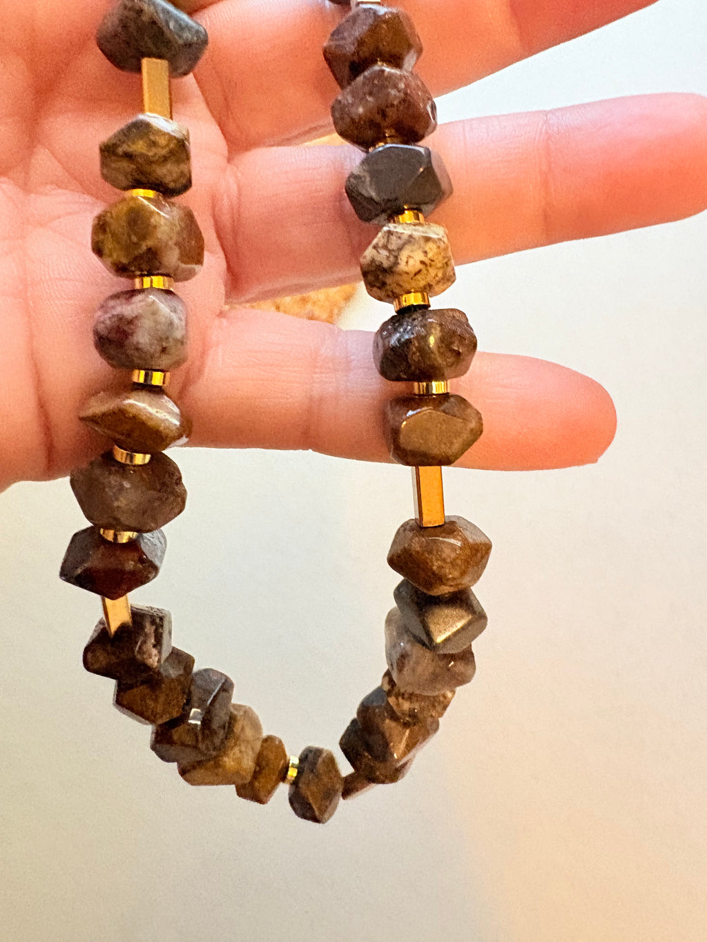Pietersite Faceted Nugget Necklace