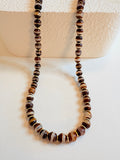 Tibetan Agate Maroon Gold-Small Necklace