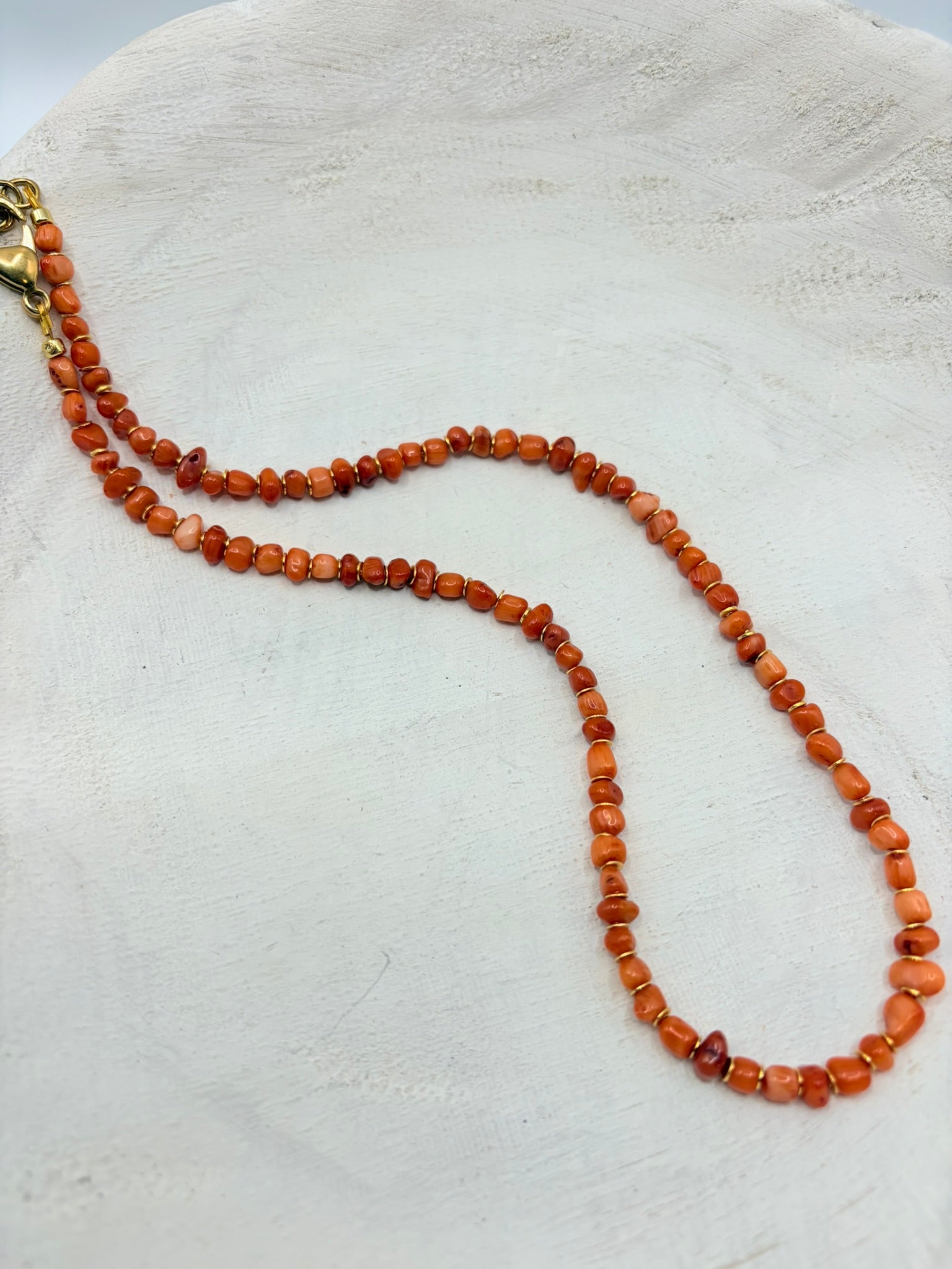 Orange Coral Dainty Necklace