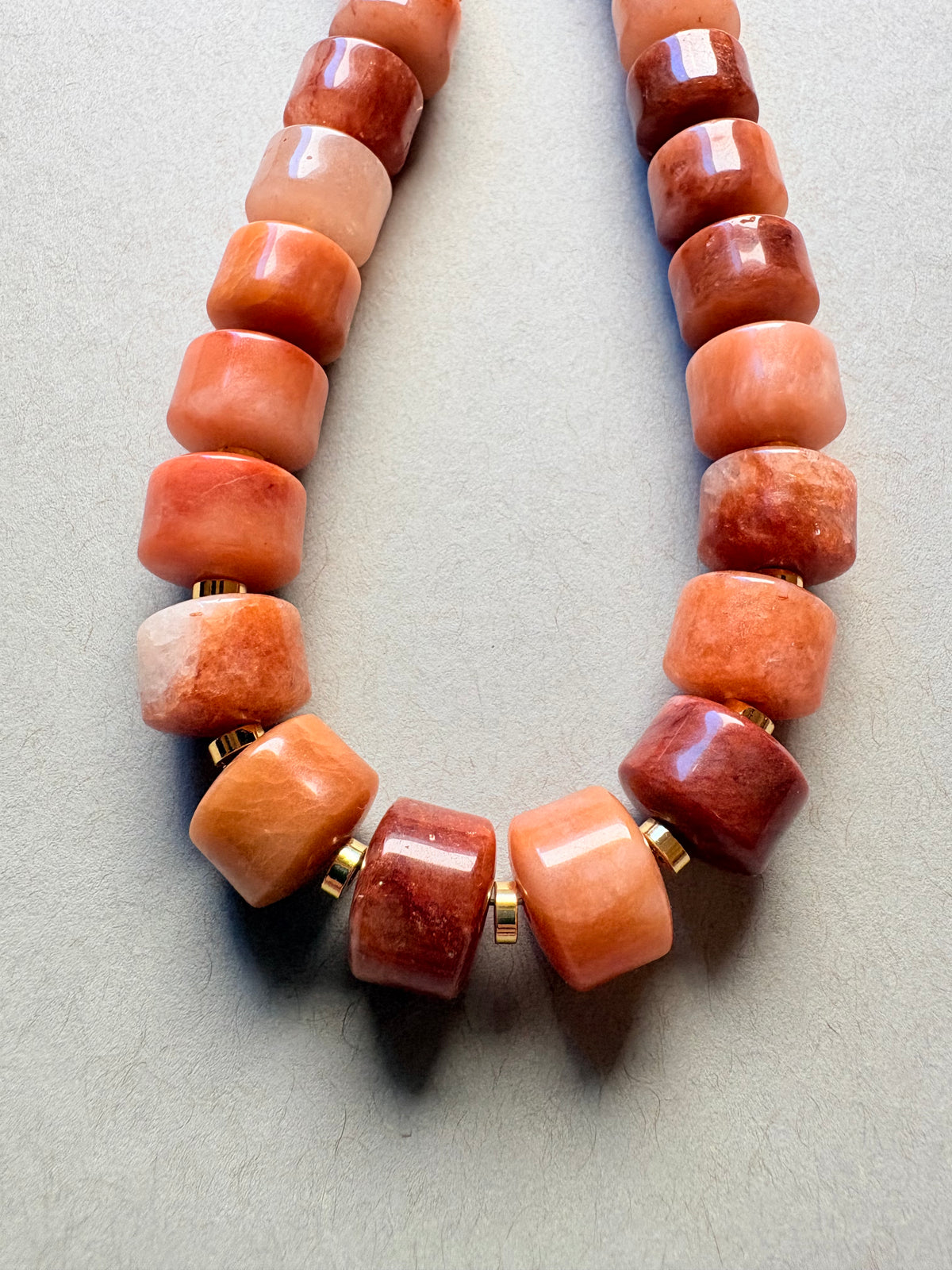 Rojo Agate Heishi Necklace