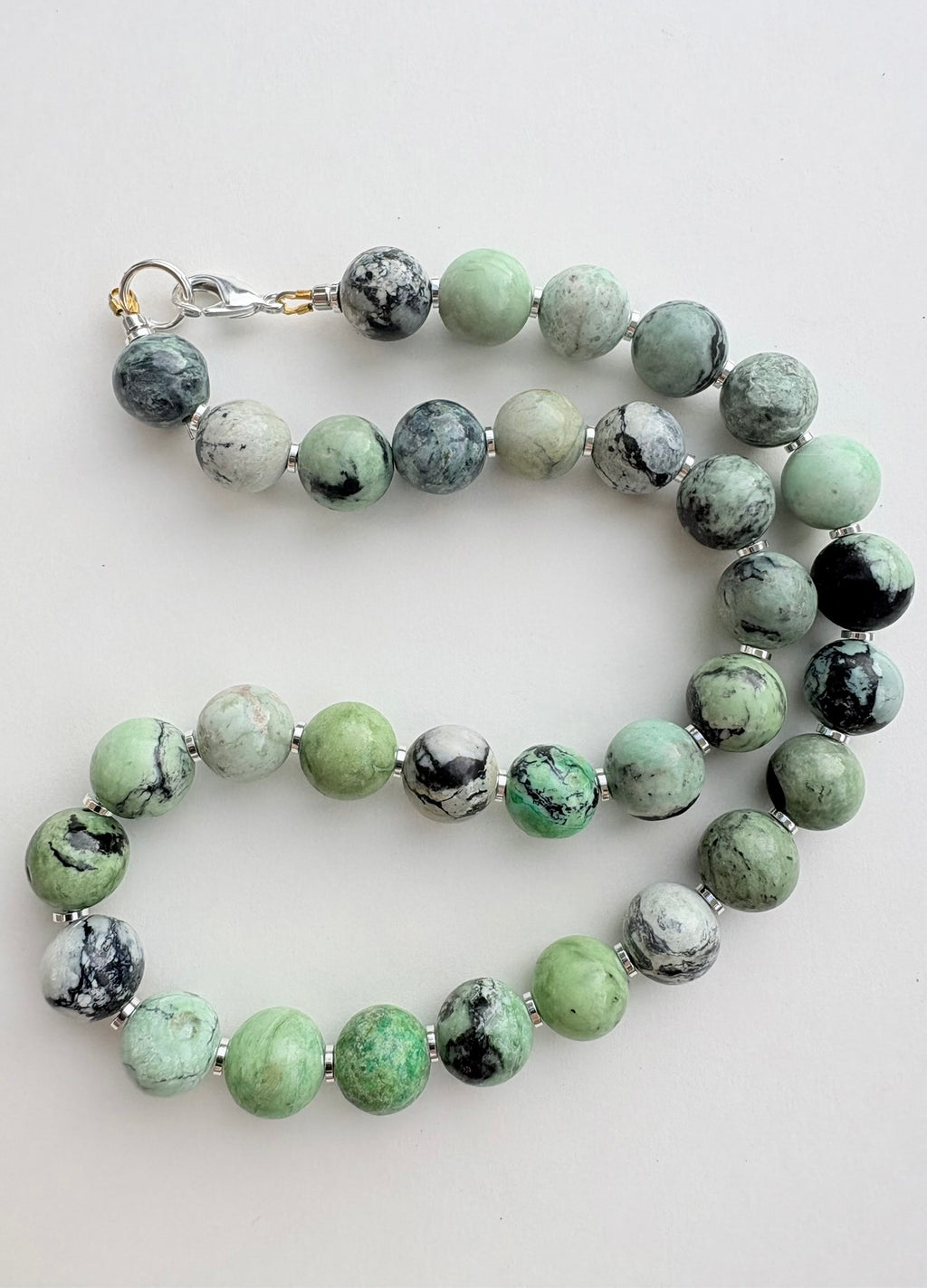 Sage Camo Jasper Smooth Round Necklace