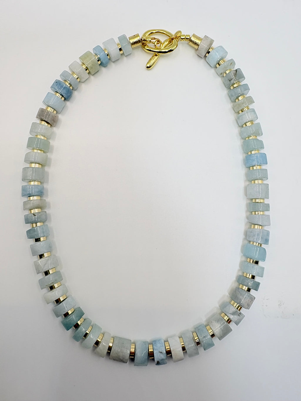 Aquamarine Wheel Necklace