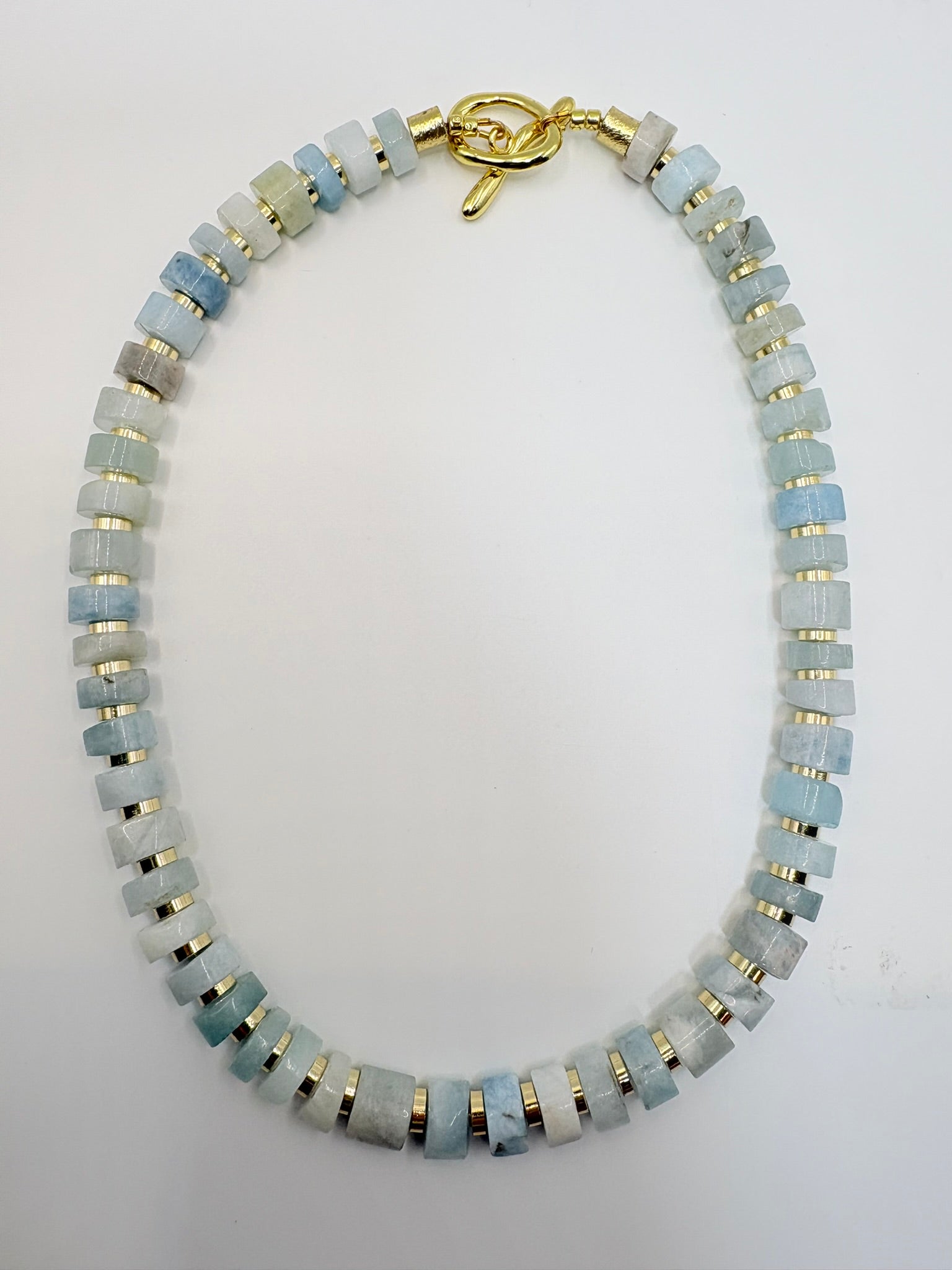 Aquamarine Wheel Necklace