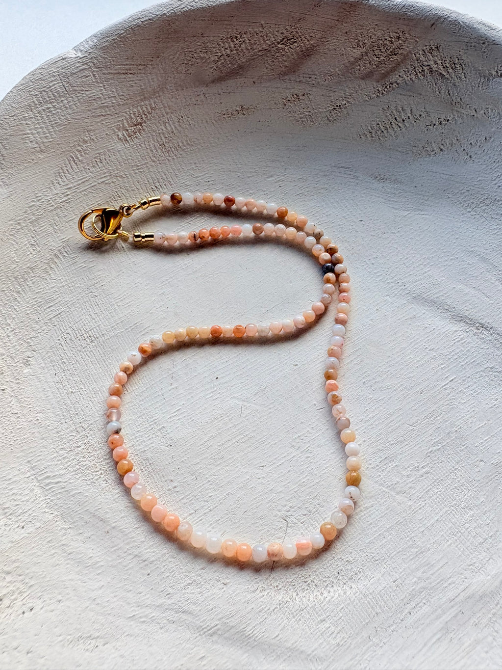 Natural Pink Opal beaded Necklace