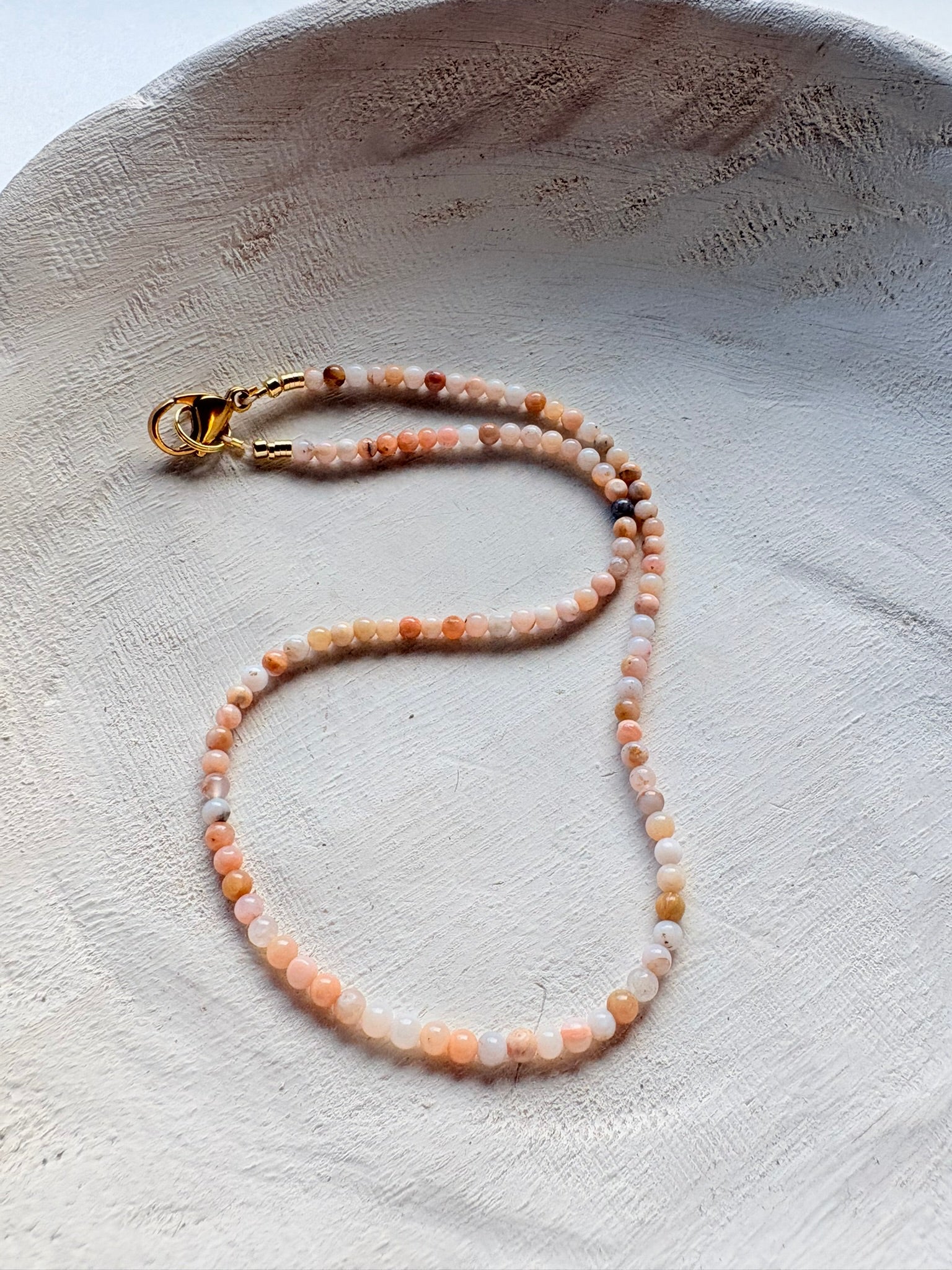 Natural Pink Opal beaded Necklace