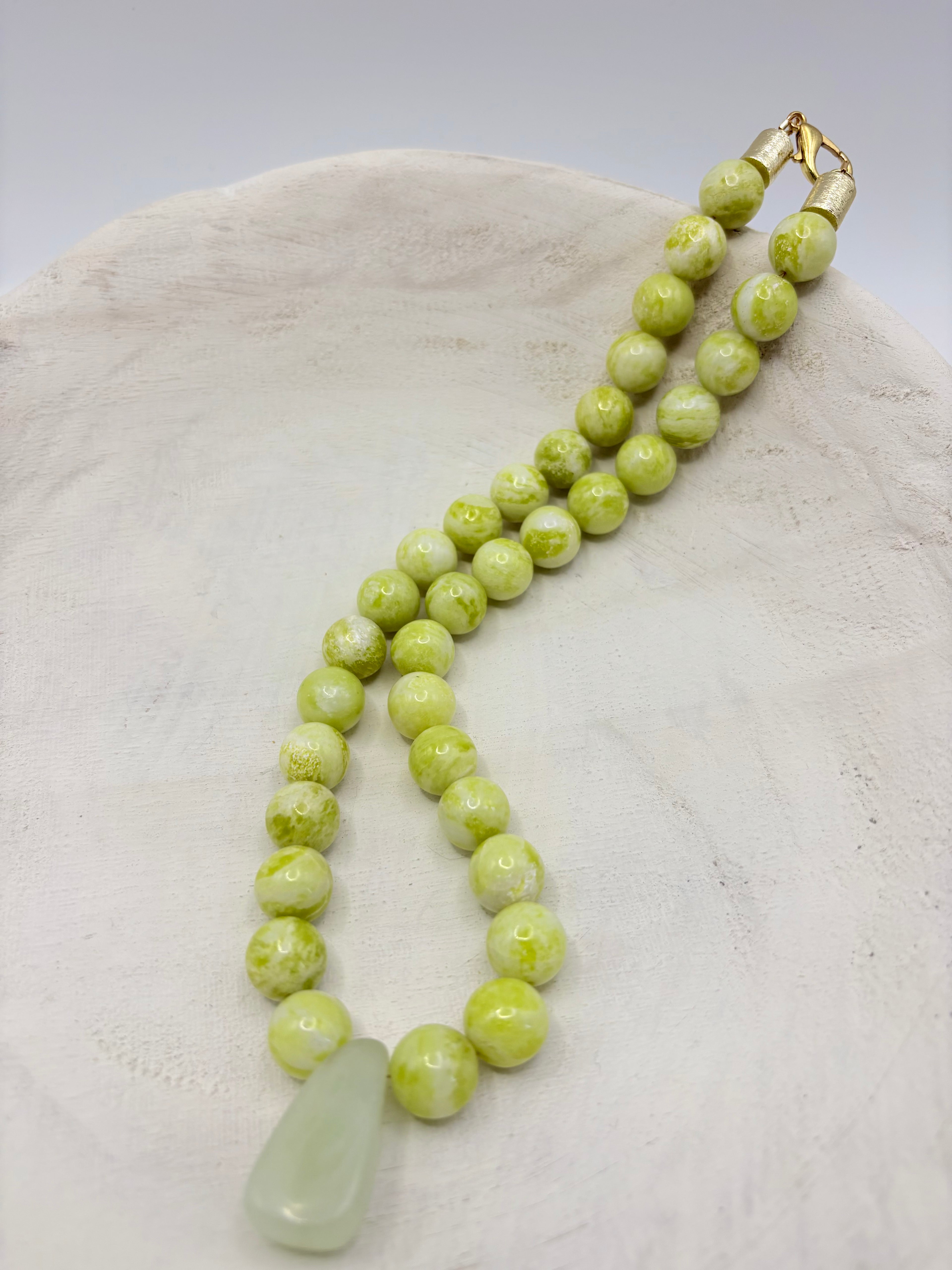 Lemon Jade Vintage Beaded Statement Necklace