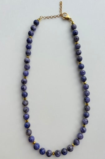 Natural Charoite Round Beaded Necklace