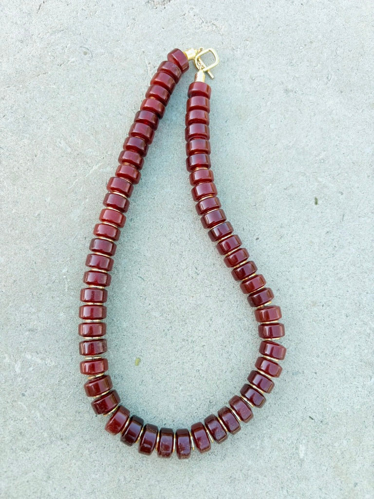Red Agate Statement Necklace