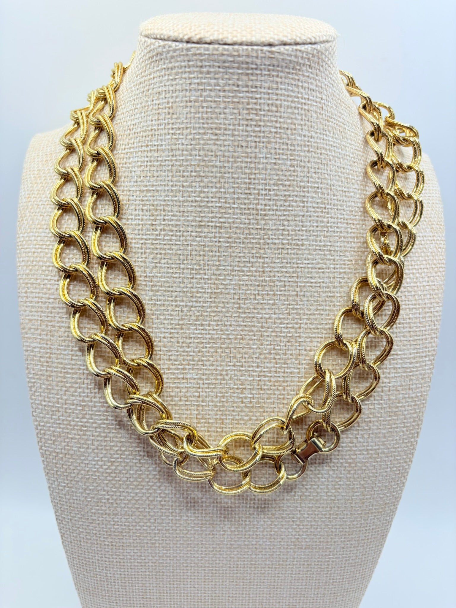 Vintage Textured Double-Link Opera Chain 36 inches