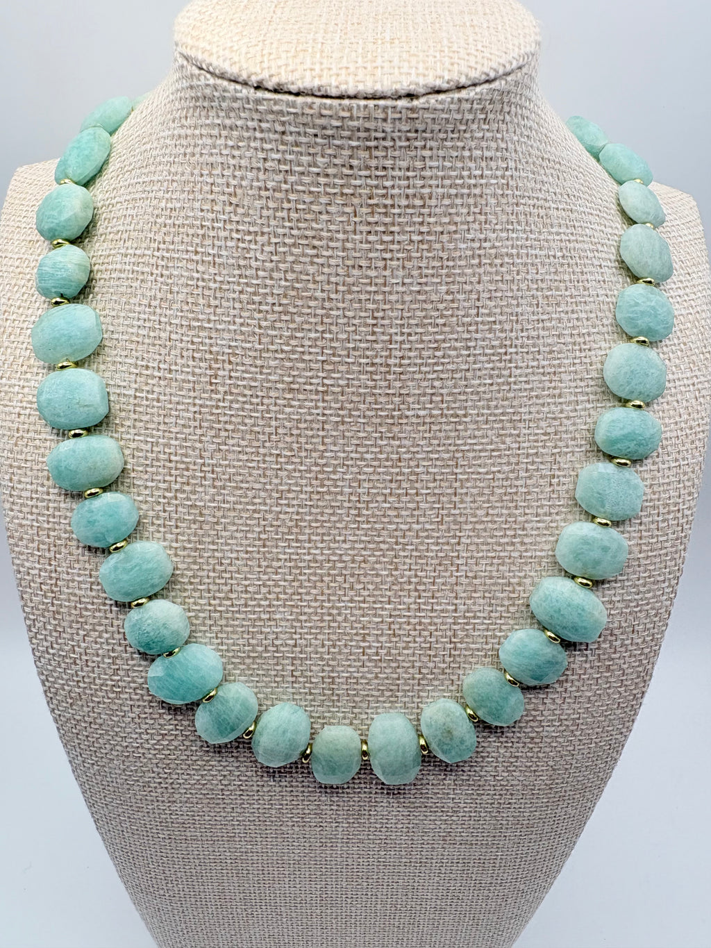 Amazonite Oval Beaded Necklace