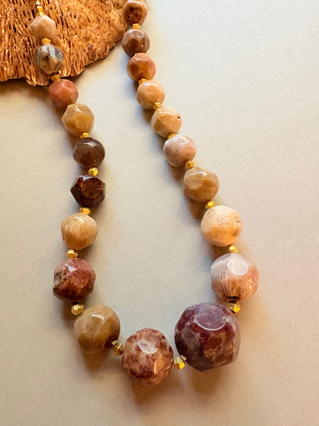 Fossil Coral Agate Statement Necklace