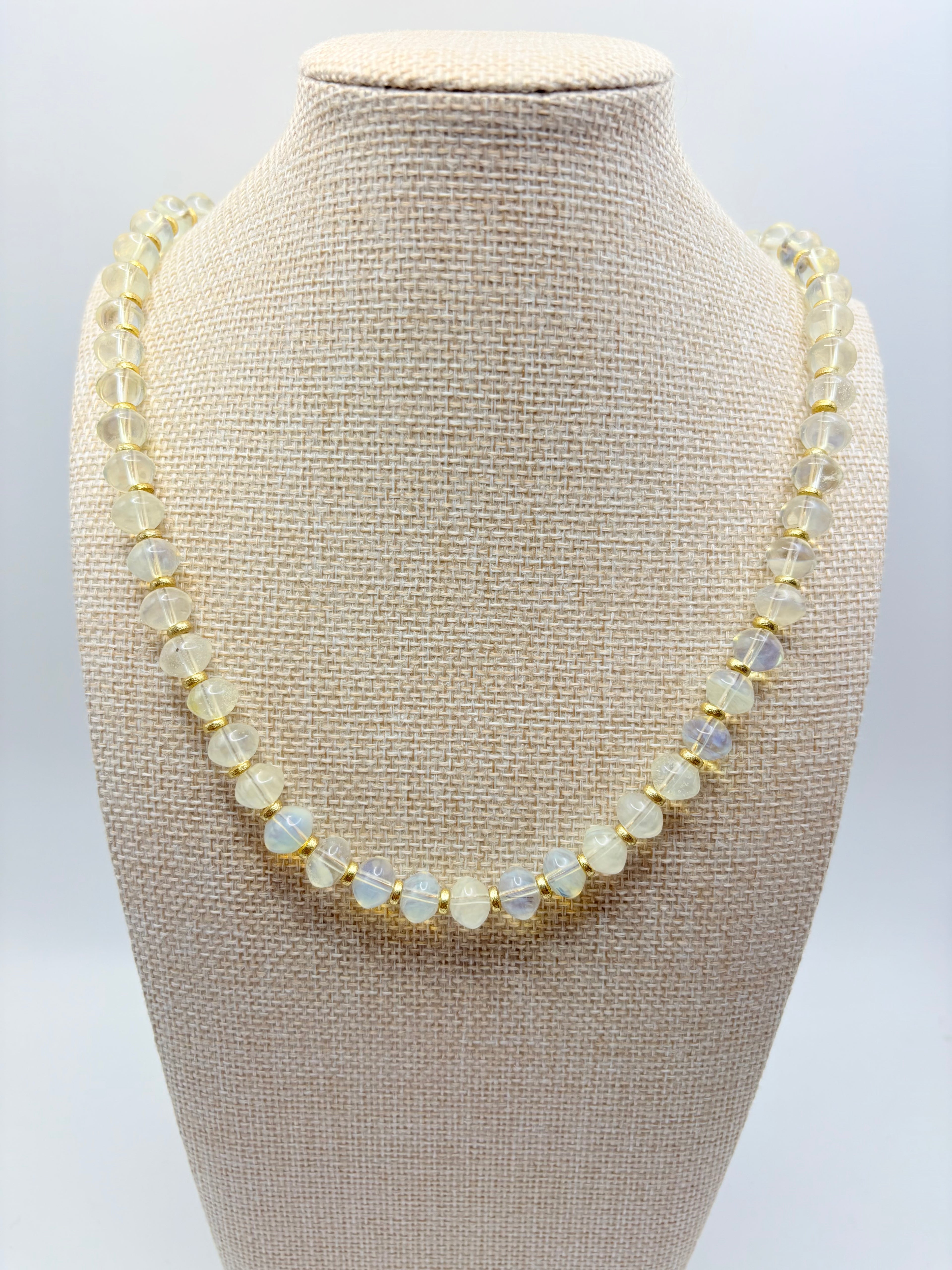 Pineapple Quartz Vintage Beaded Necklace