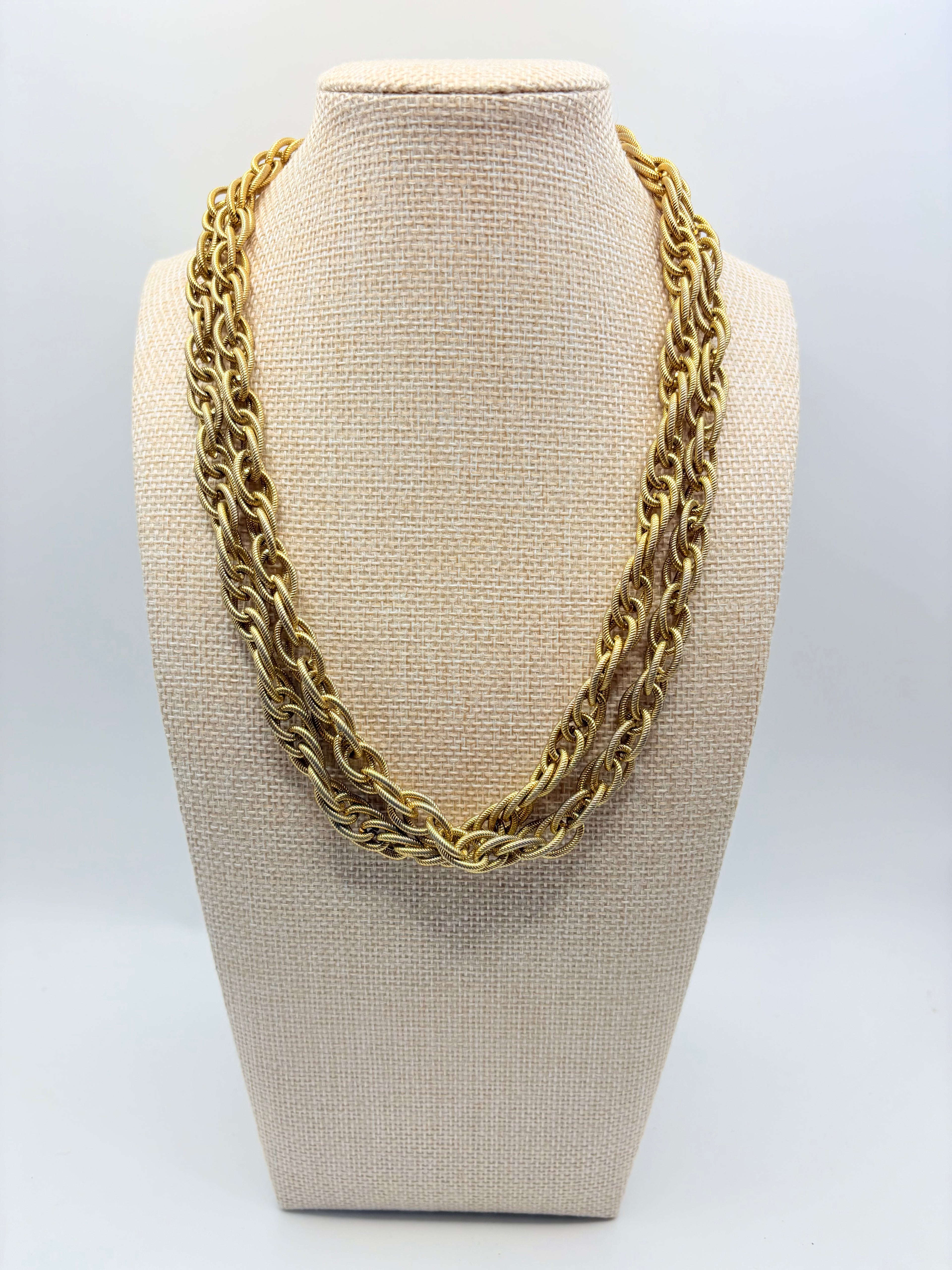 Authentic Vintage Textured Rope Chain 39 inches