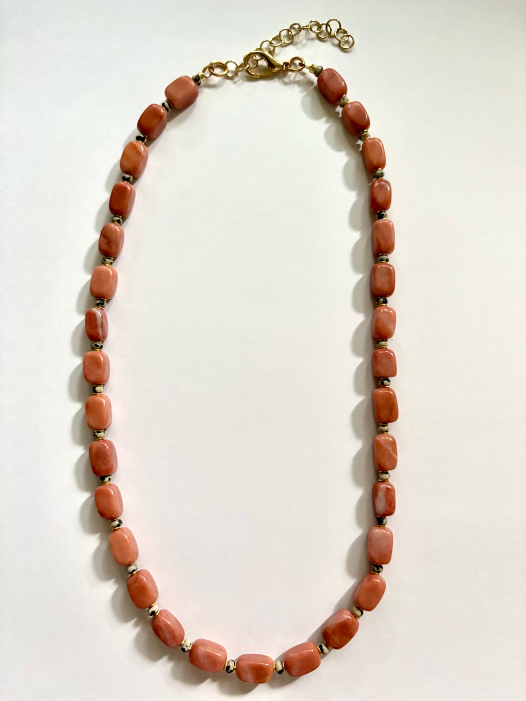Peach Aventurine Vintage Beaded Necklace