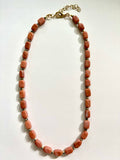Peach Aventurine Vintage Beaded Necklace