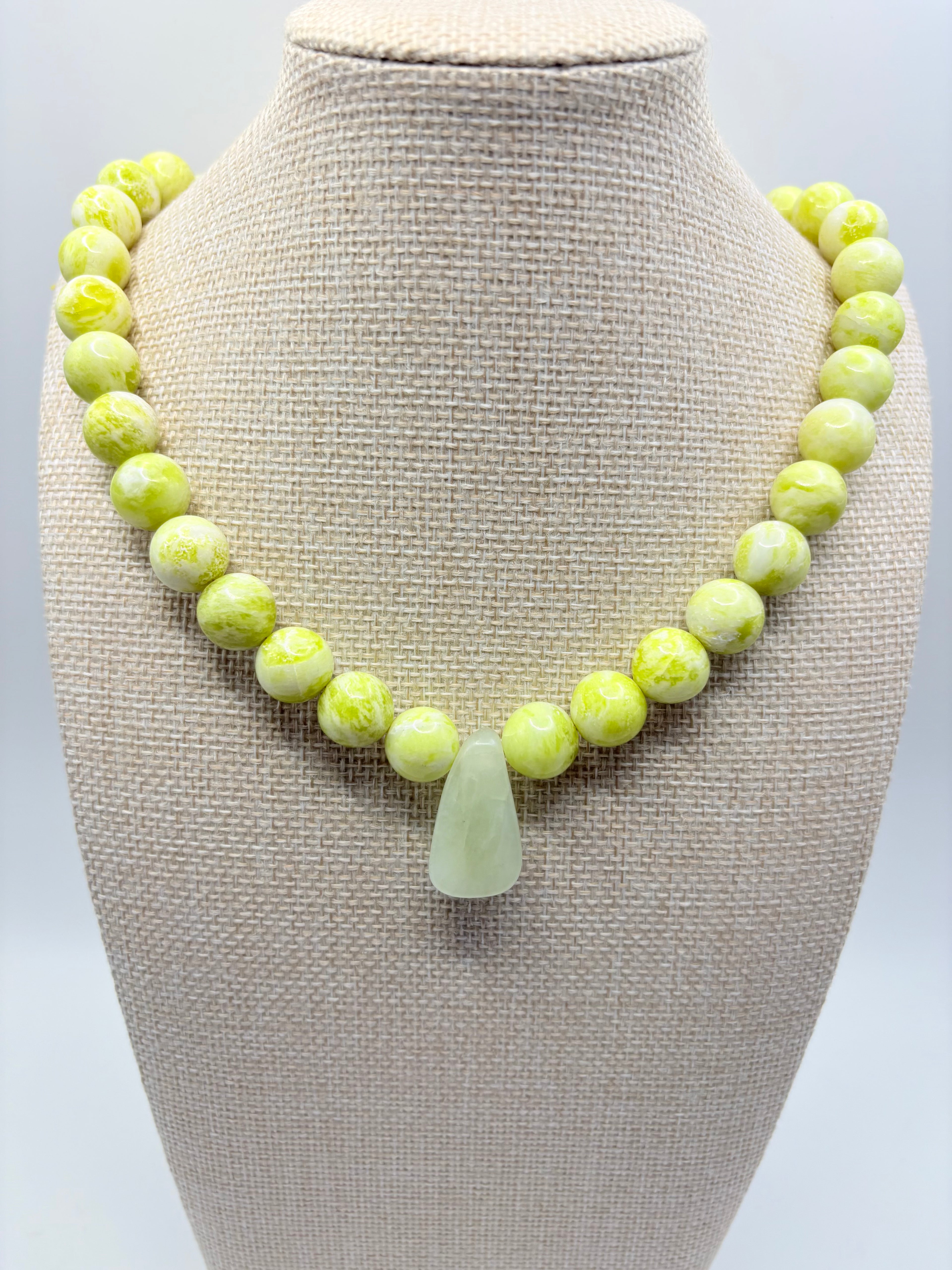 Lemon Jade Vintage Beaded Statement Necklace