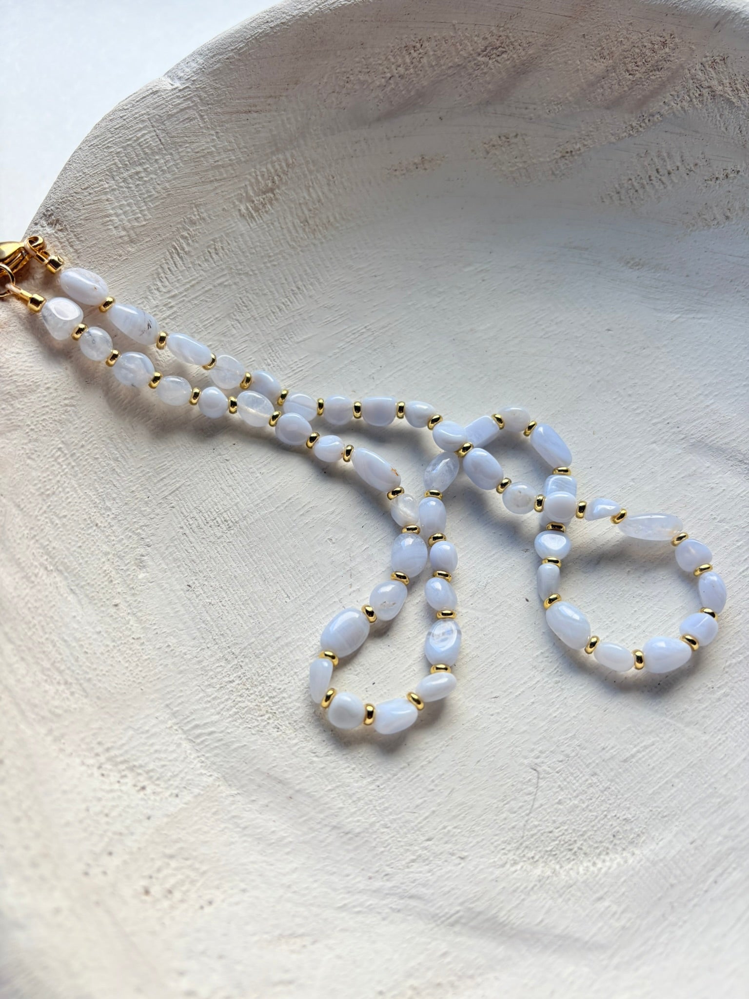 Blue Lace Agate Nugget Necklace