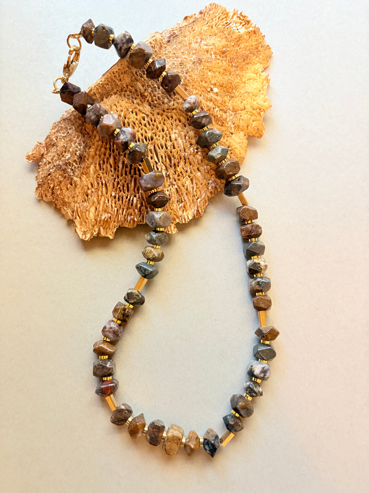 Pietersite Faceted Nugget Necklace