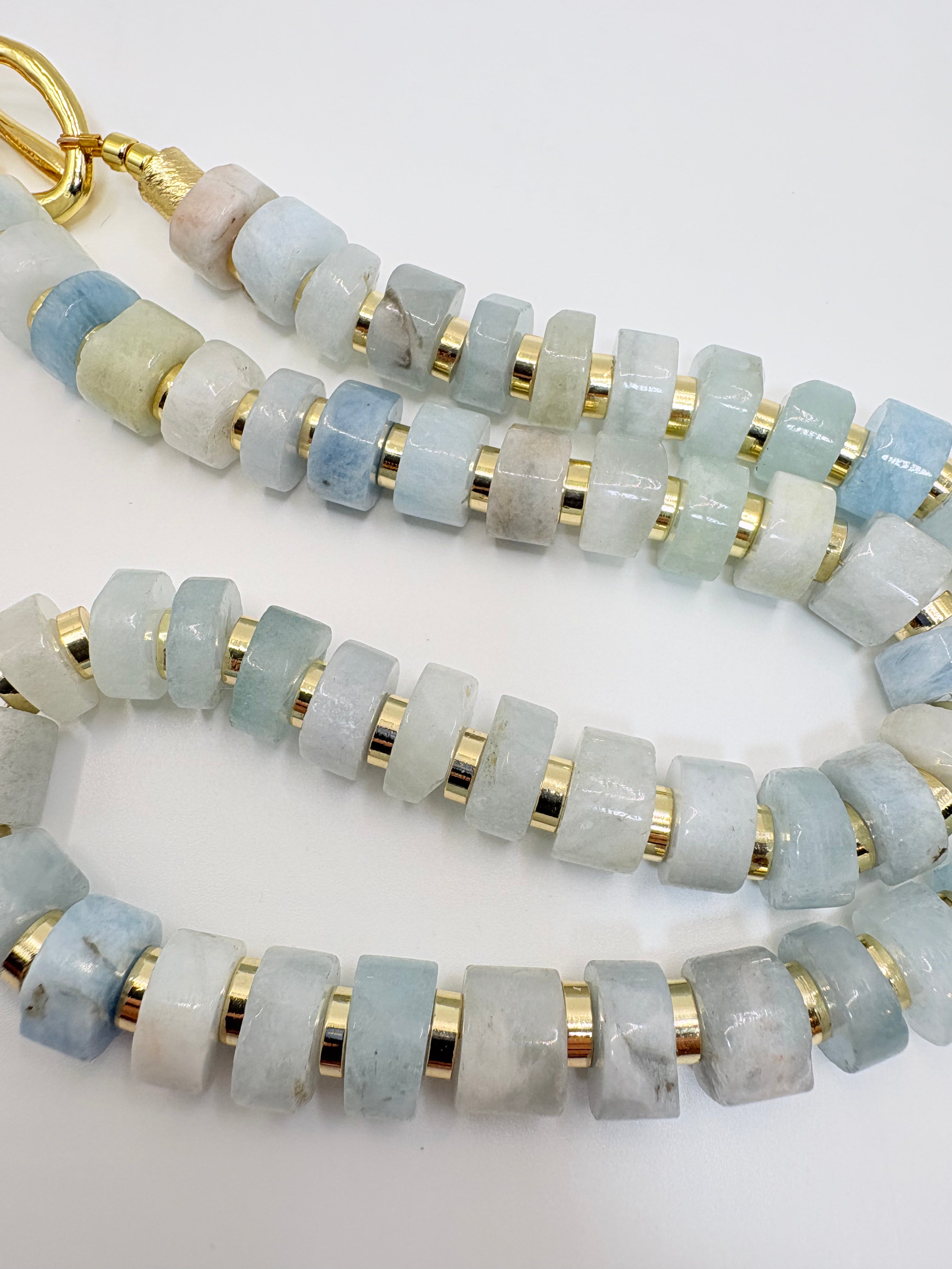 Aquamarine Wheel Necklace