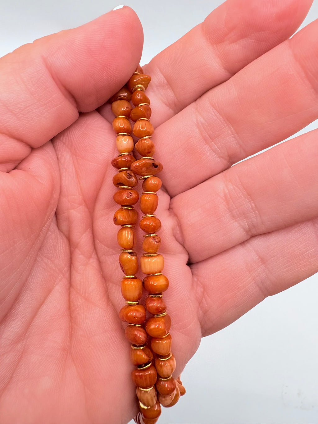 Orange Coral Dainty Necklace