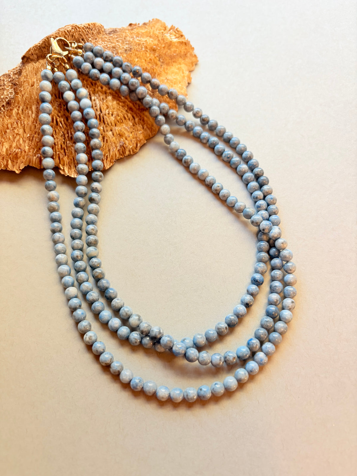 Light Blue Lapis Three Strand Necklace